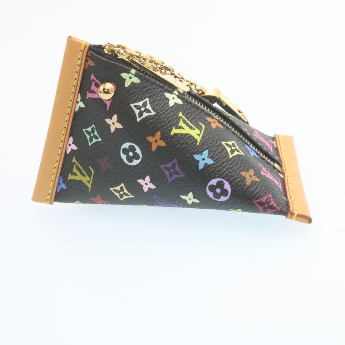 LOUIS VUITTON Monogram Multicolor Berlingo Coin Purse Black M58029 LV Auth hs547