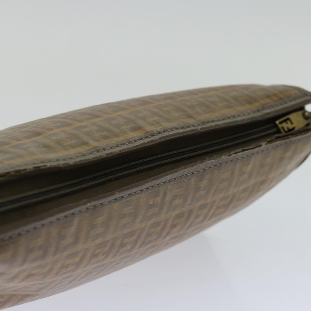 FENDI Zucchino Canvas Clutch Bag Brown Auth im455