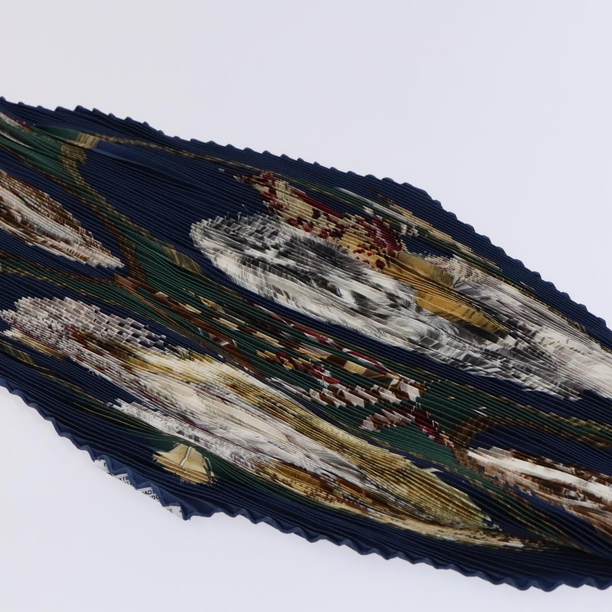 HERMES Pleated Carre 90 Scarf ""CHIENS AU RAPPORT"" Silk Blue Auth IN014