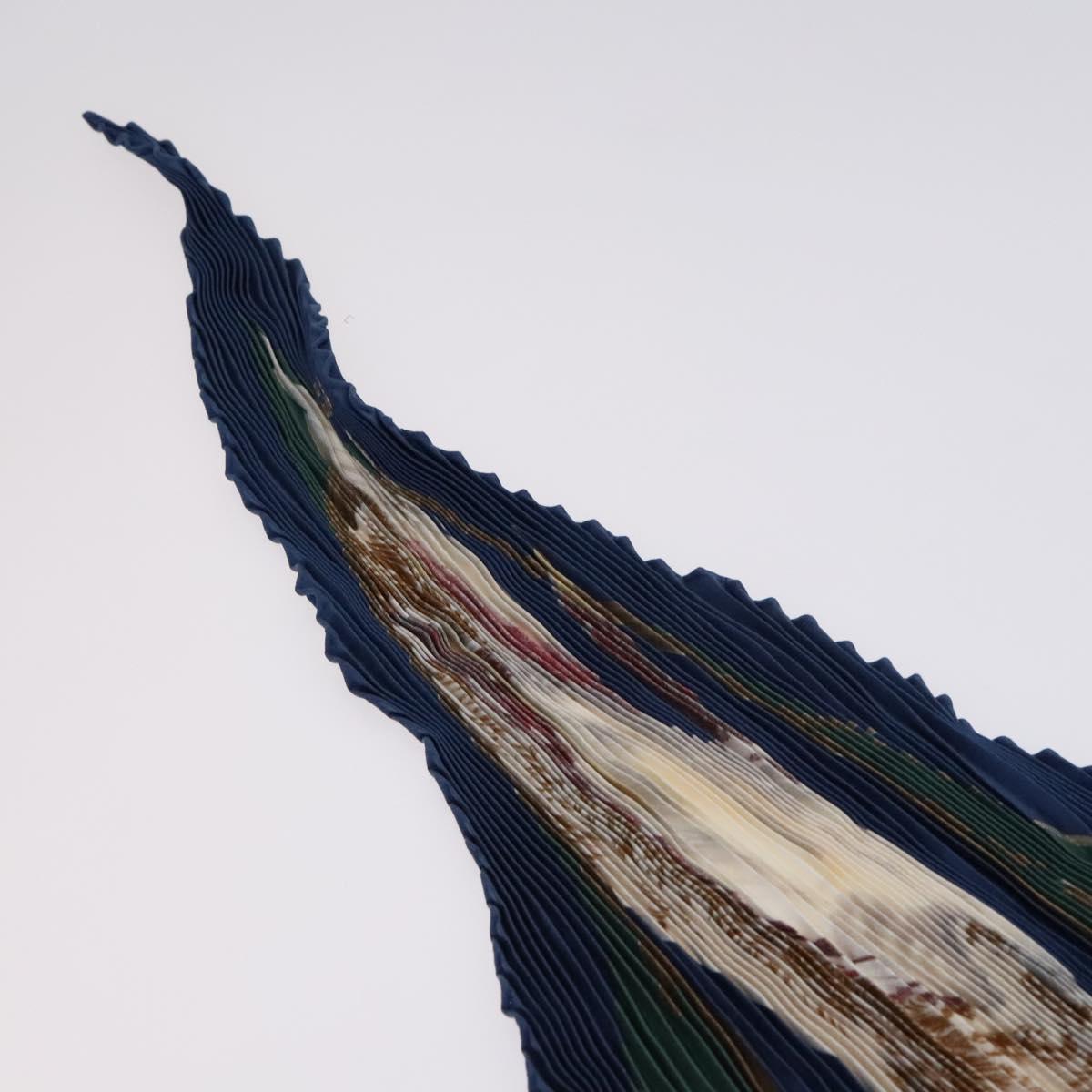 HERMES Pleated Carre 90 Scarf ""CHIENS AU RAPPORT"" Silk Blue Auth IN014