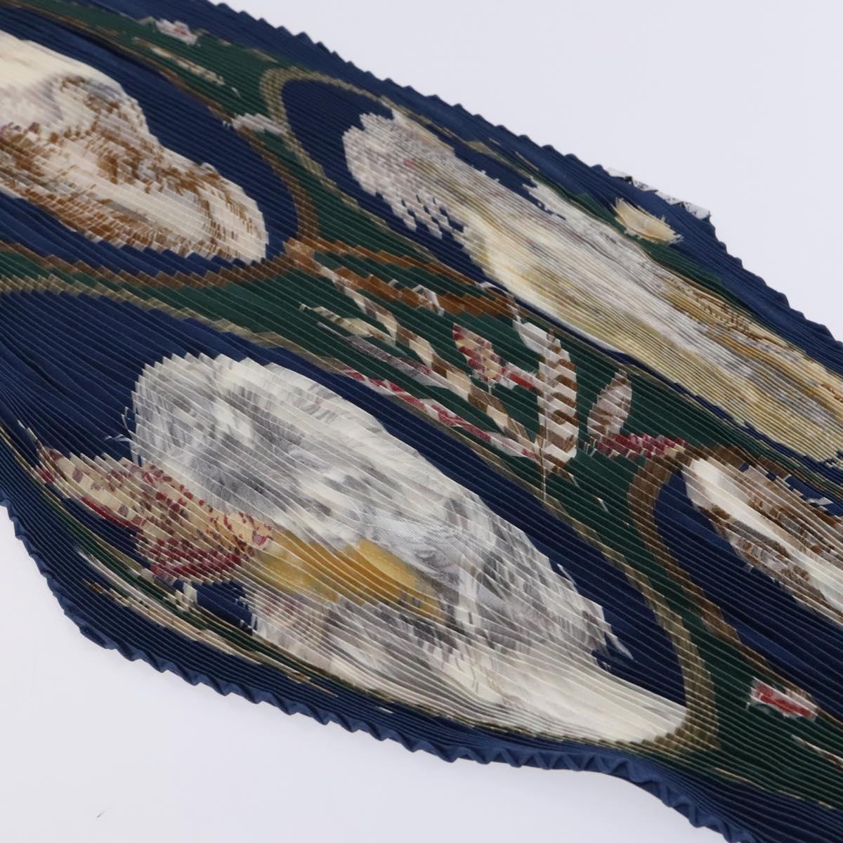 HERMES Pleated Carre 90 Scarf ""CHIENS AU RAPPORT"" Silk Blue Auth IN014