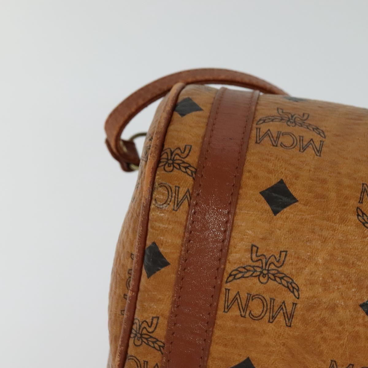 MCM Vicetos Logogram Shoulder Bag PVC Leather Brown Auth IN019