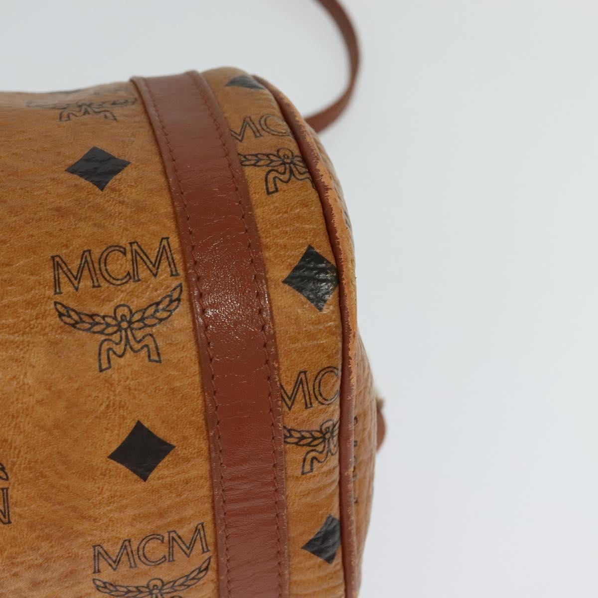 MCM Vicetos Logogram Shoulder Bag PVC Leather Brown Auth IN019