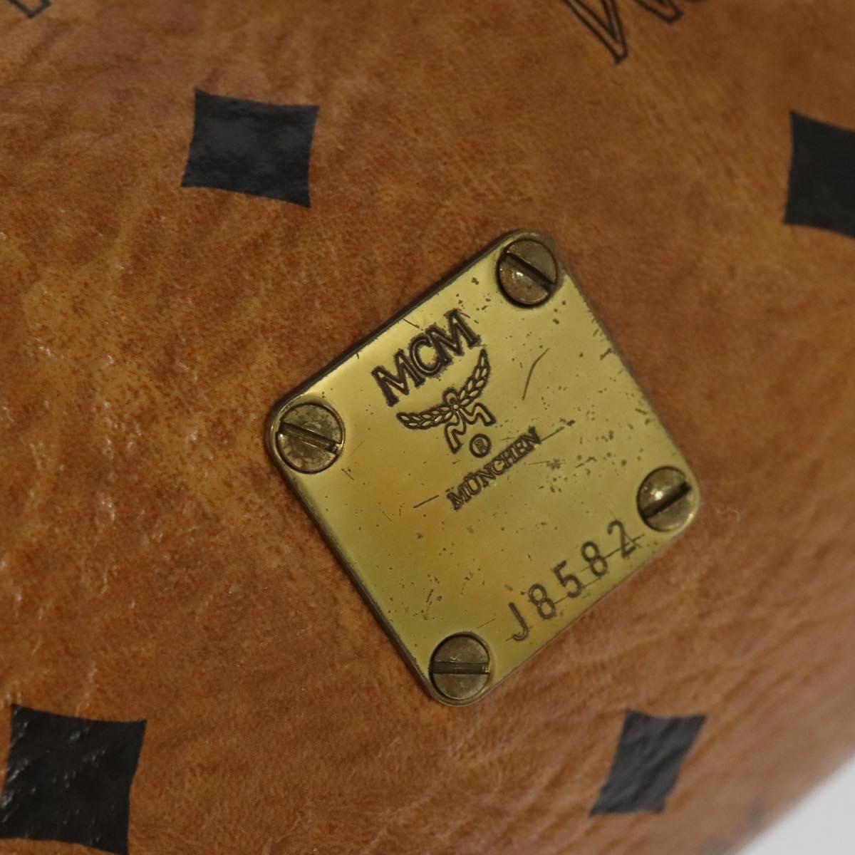 MCM Vicetos Logogram Shoulder Bag PVC Leather Brown Auth IN019