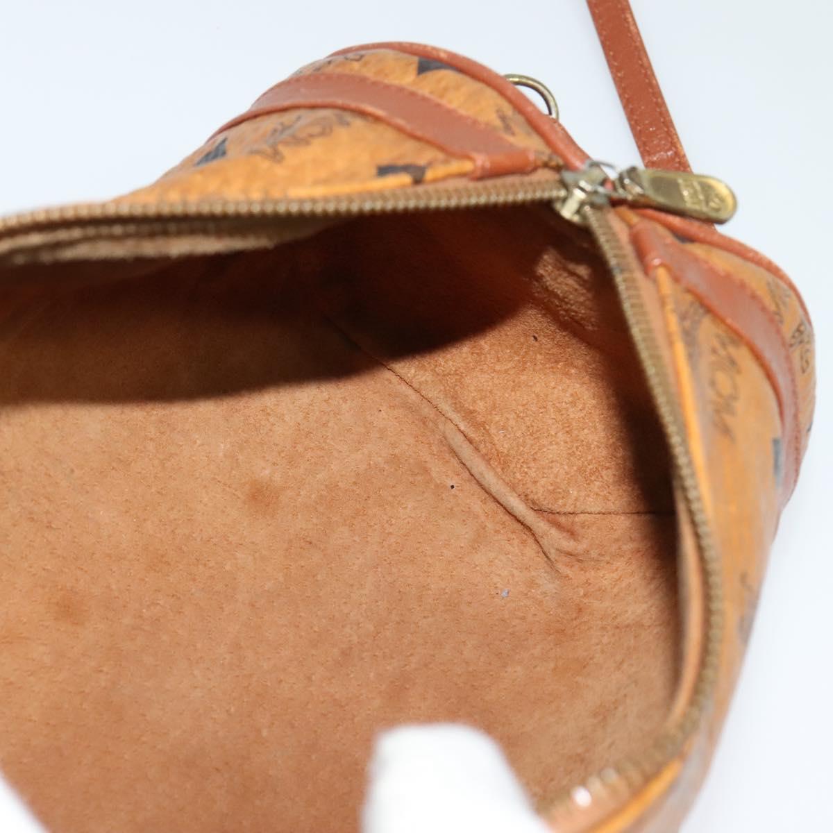 MCM Vicetos Logogram Shoulder Bag PVC Leather Brown Auth IN019