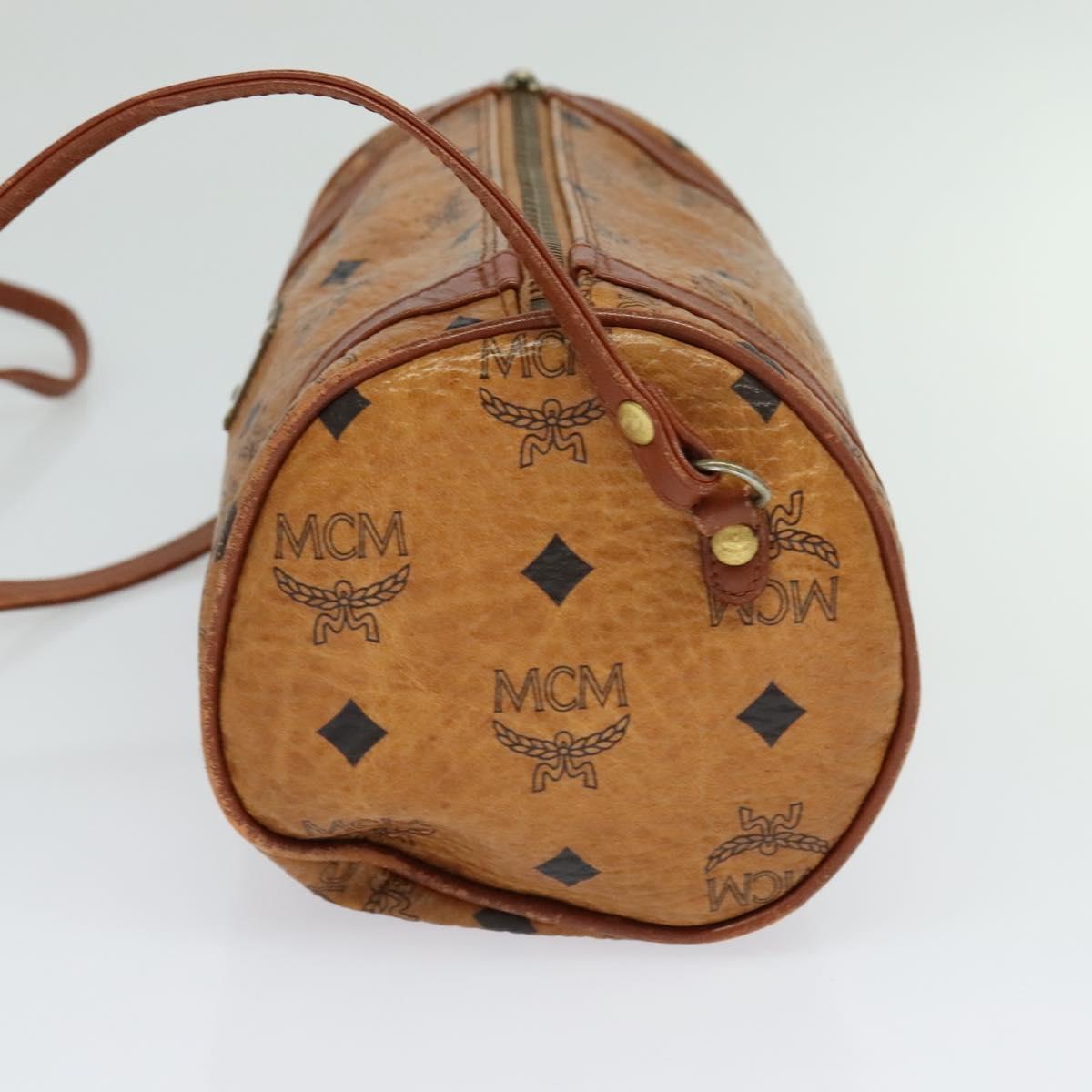 MCM Vicetos Logogram Shoulder Bag PVC Leather Brown Auth IN019