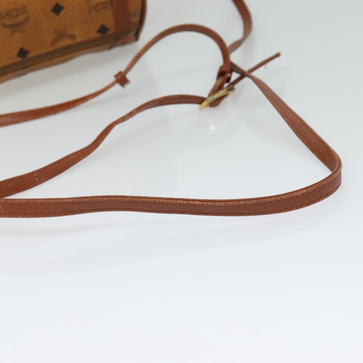 MCM Vicetos Logogram Shoulder Bag PVC Leather Brown Auth IN019