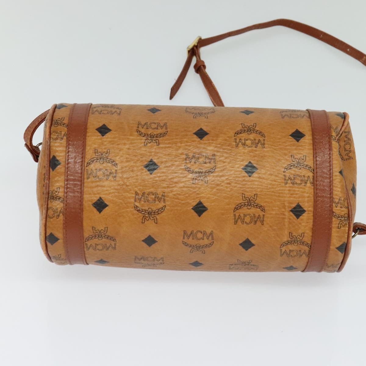 MCM Vicetos Logogram Shoulder Bag PVC Leather Brown Auth IN019