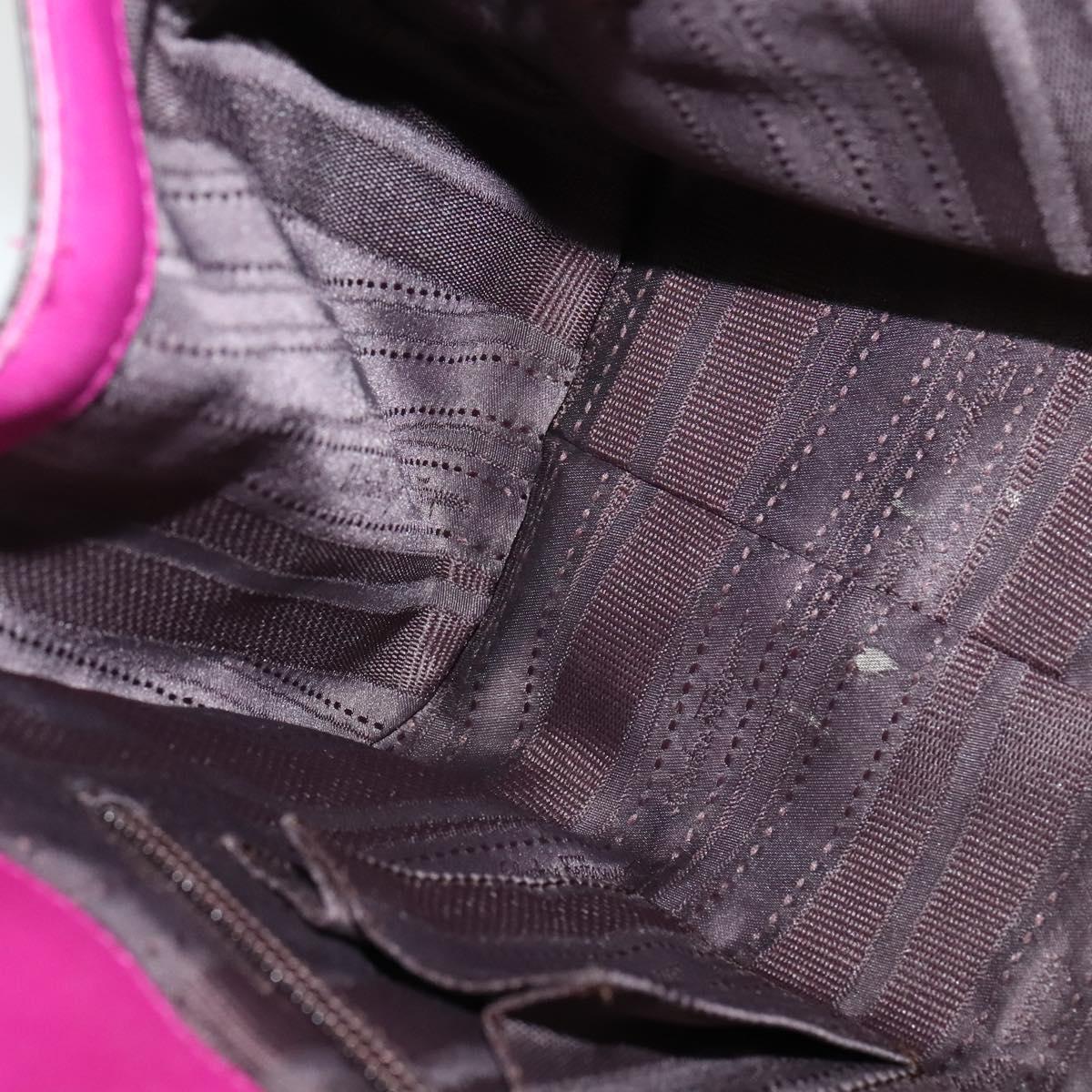 Salvatore Ferragamo Gancini Hand Bag Leather 2way Purple Gold Auth IN020