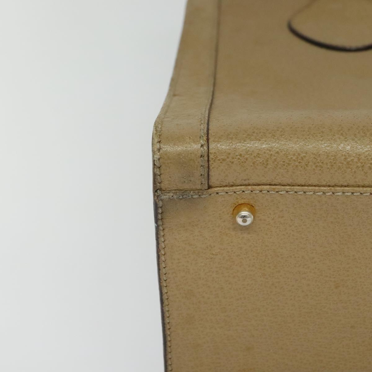 GUCCI Bamboo Hand Bag Leather Beige Gold 002 1186 0260 Auth IN023