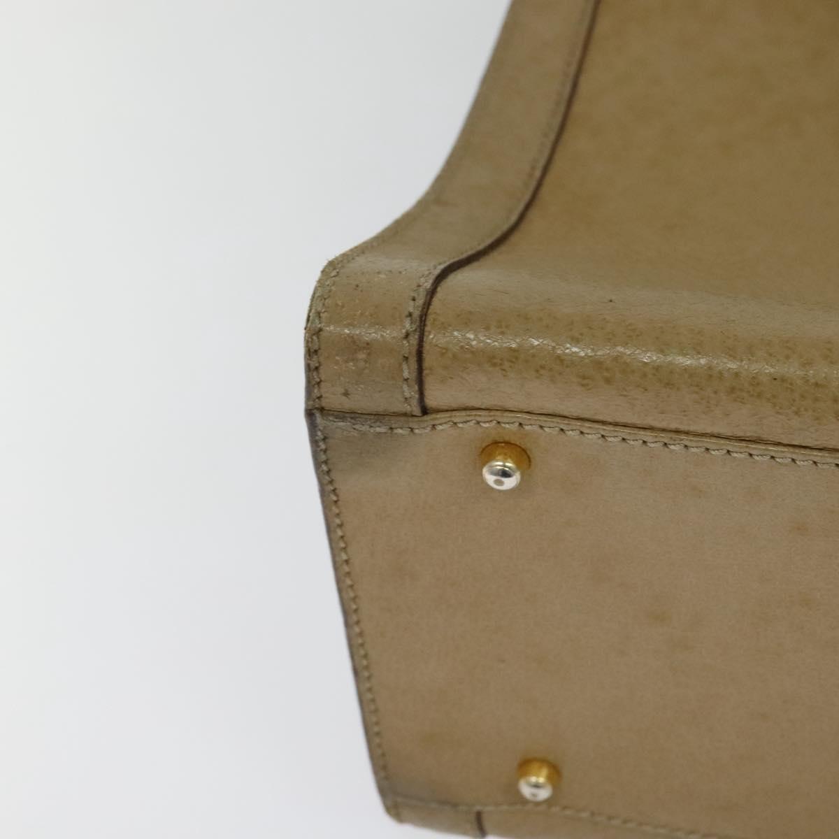 GUCCI Bamboo Hand Bag Leather Beige Gold 002 1186 0260 Auth IN023