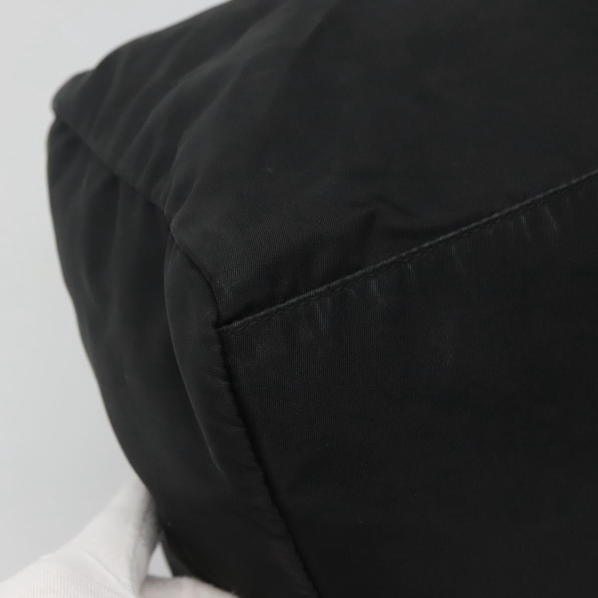 PRADA Hand Bag Nylon Black Silver Auth IN024