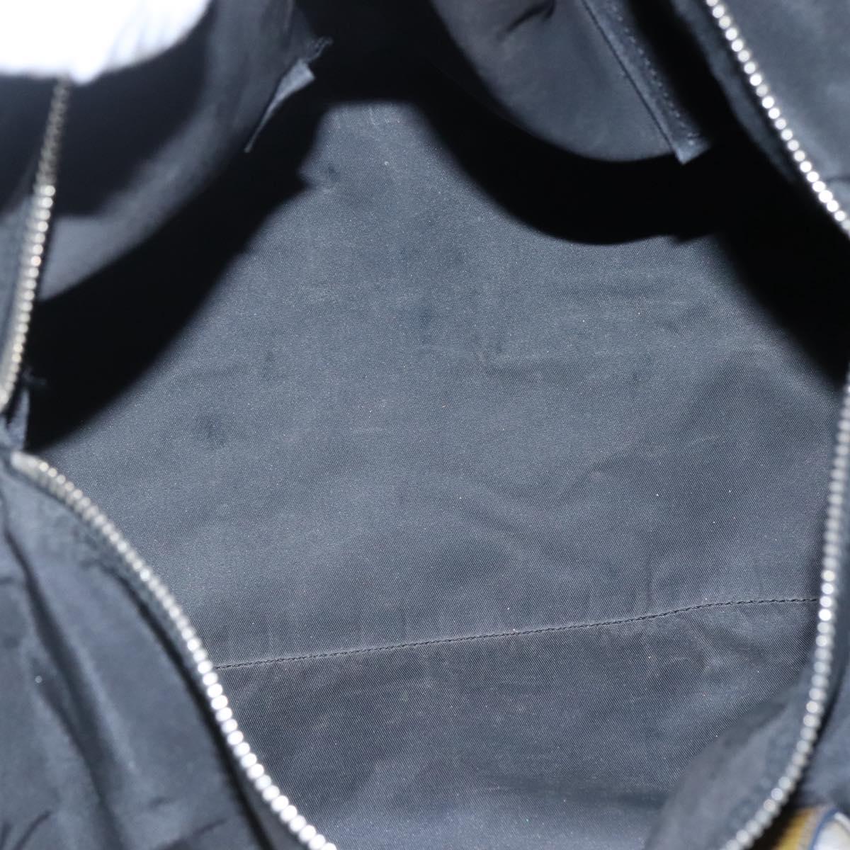 PRADA Hand Bag Nylon Black Silver Auth IN024