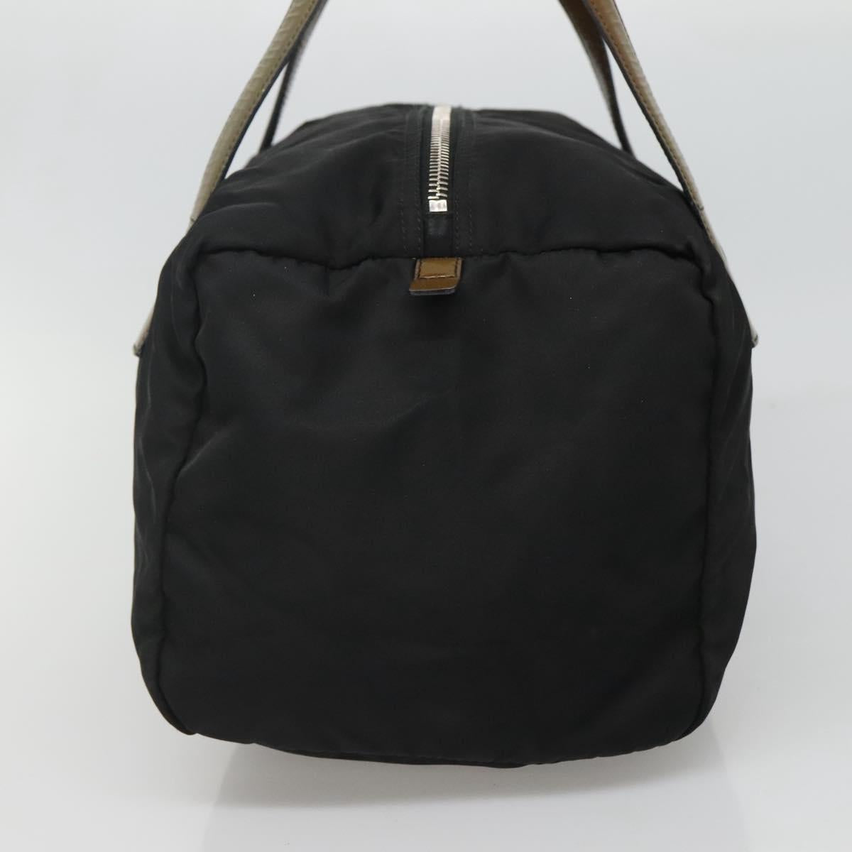 PRADA Hand Bag Nylon Black Silver Auth IN024