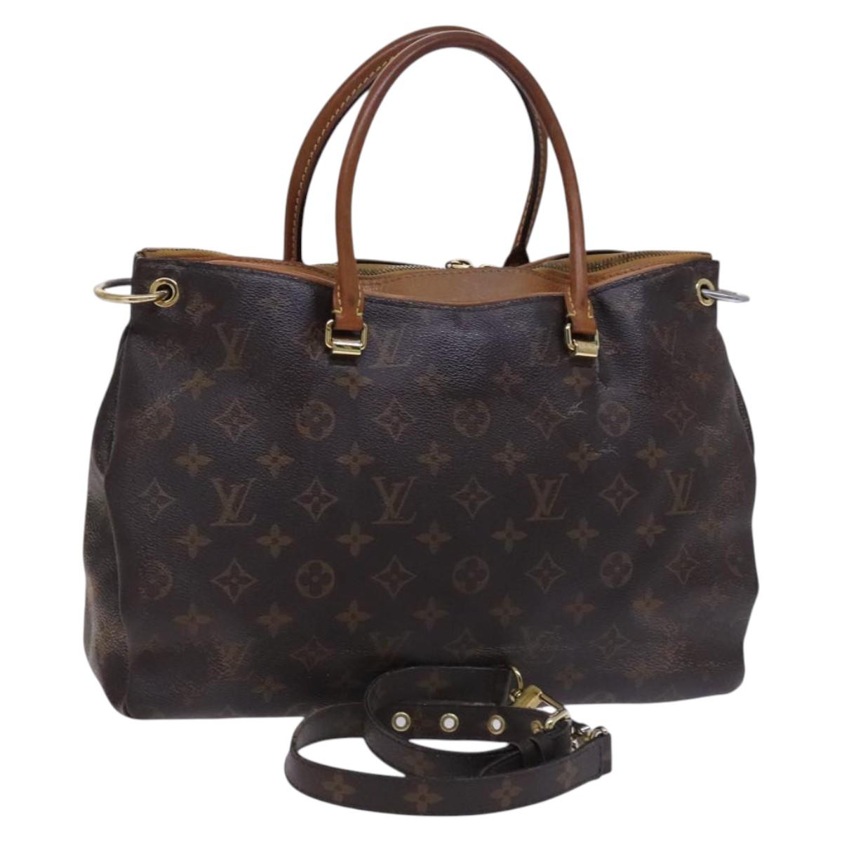 LOUIS VUITTON Monogram Pallas Hand Bag 2way Yellow Saffron M40929 Auth IN042