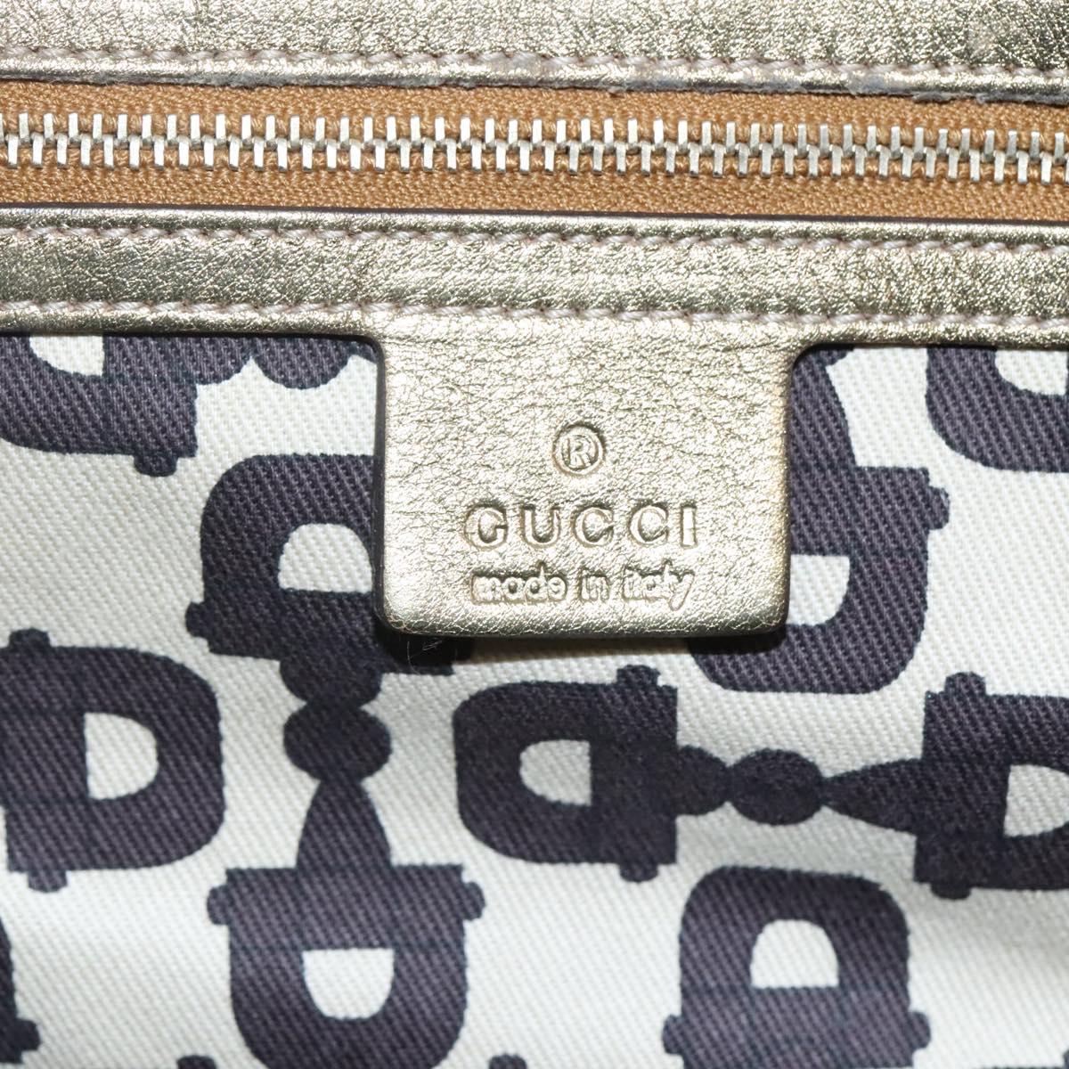 GUCCI GG Canvas Sherry Line Tote Bag Beige Black 139260 Auth IN044