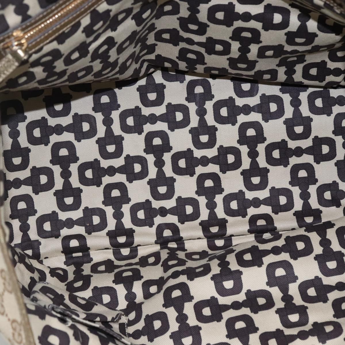 GUCCI GG Canvas Sherry Line Tote Bag Beige Black 139260 Auth IN044