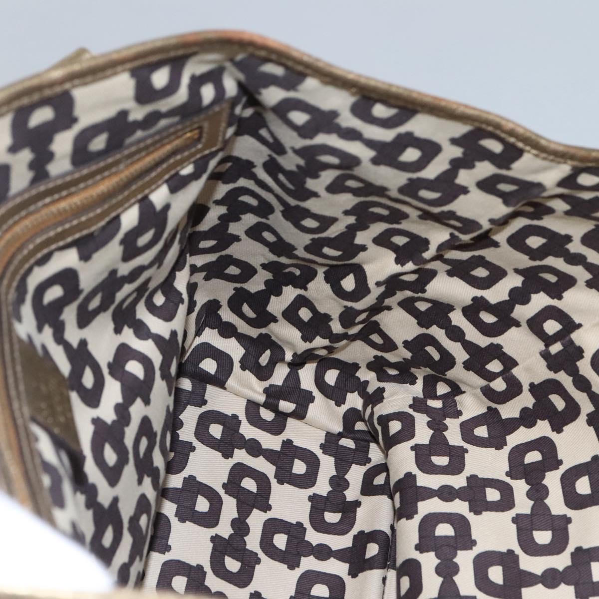 GUCCI GG Canvas Sherry Line Tote Bag Beige Black 139260 Auth IN044