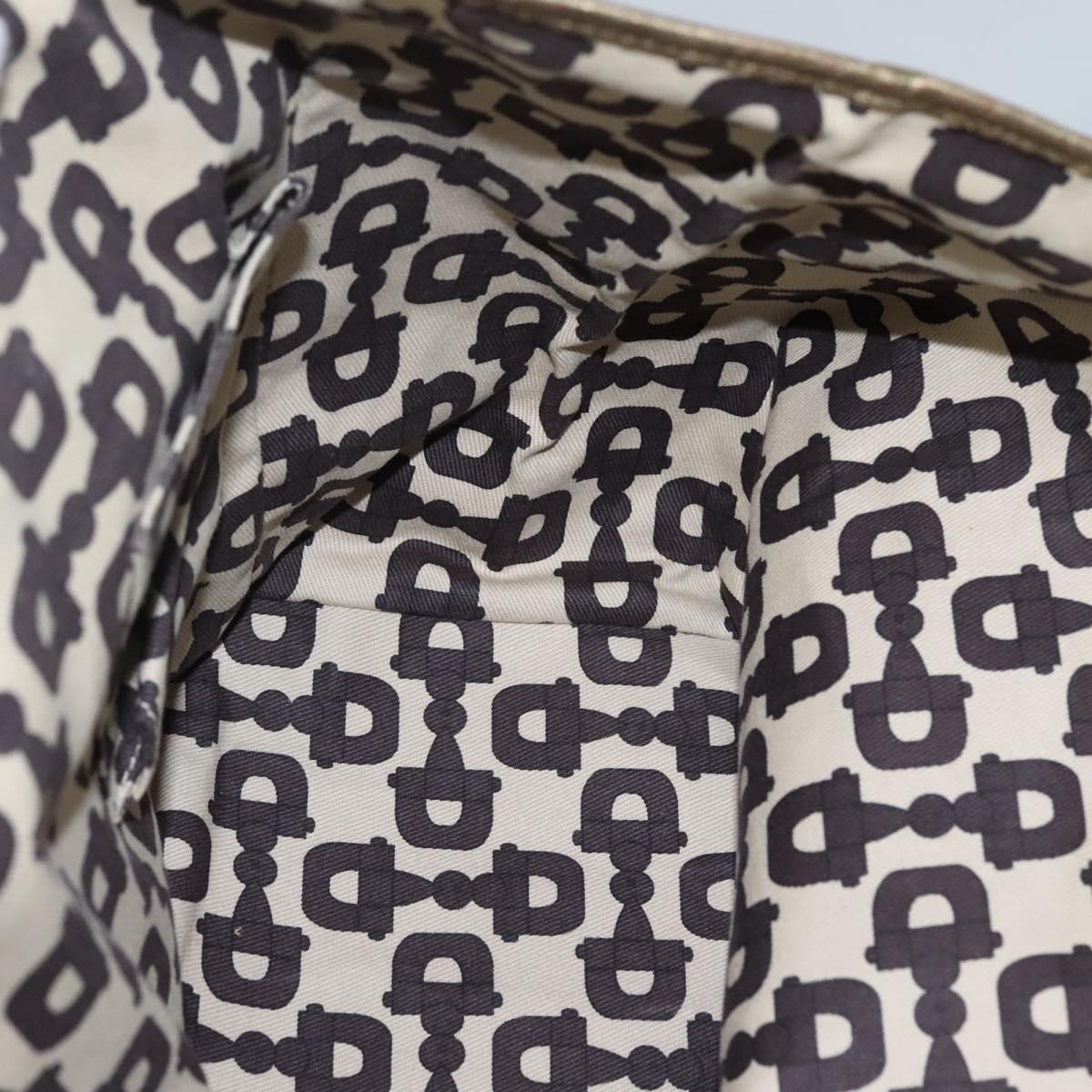 GUCCI GG Canvas Sherry Line Tote Bag Beige Black 139260 Auth IN044