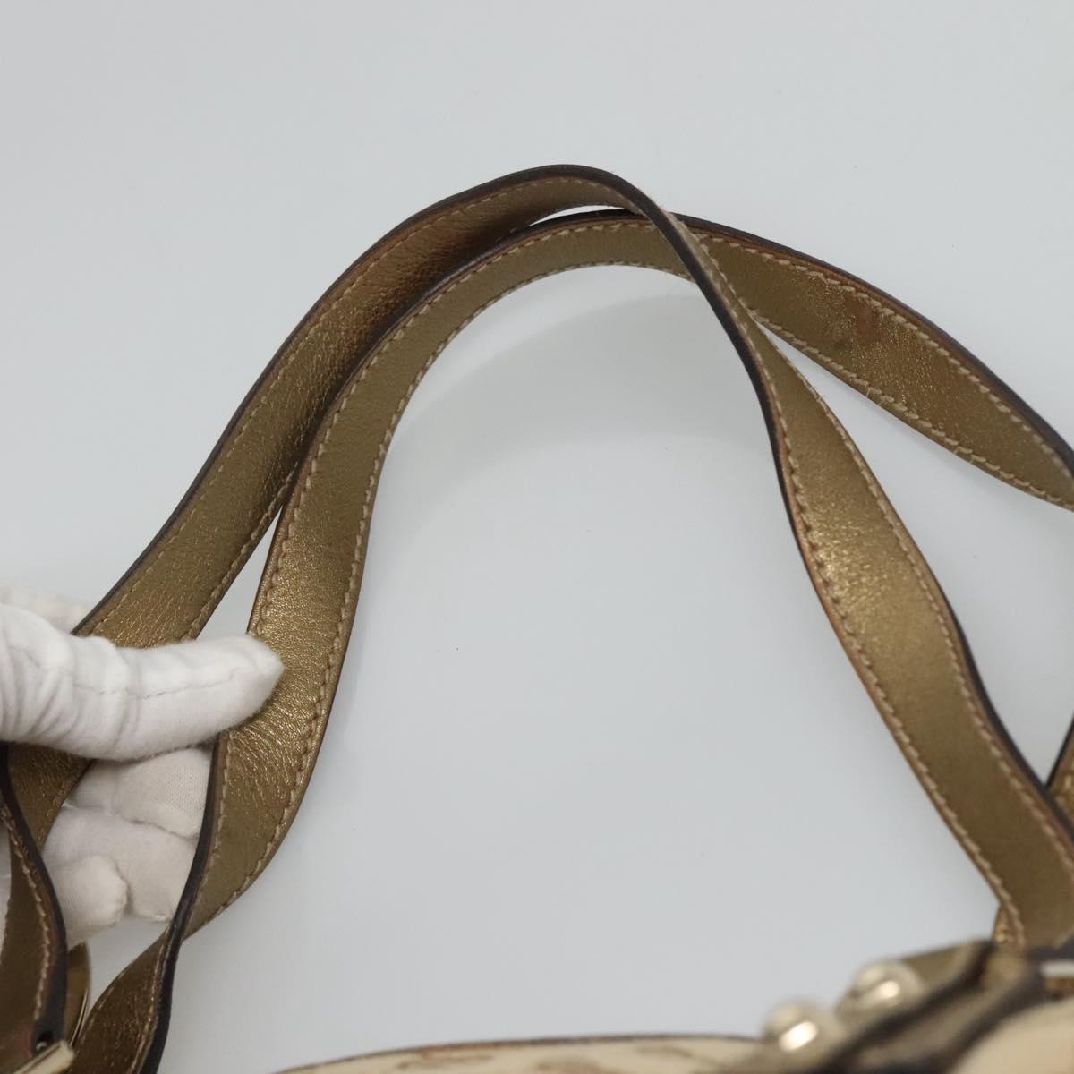 GUCCI GG Canvas Sherry Line Tote Bag Beige Black 139260 Auth IN044