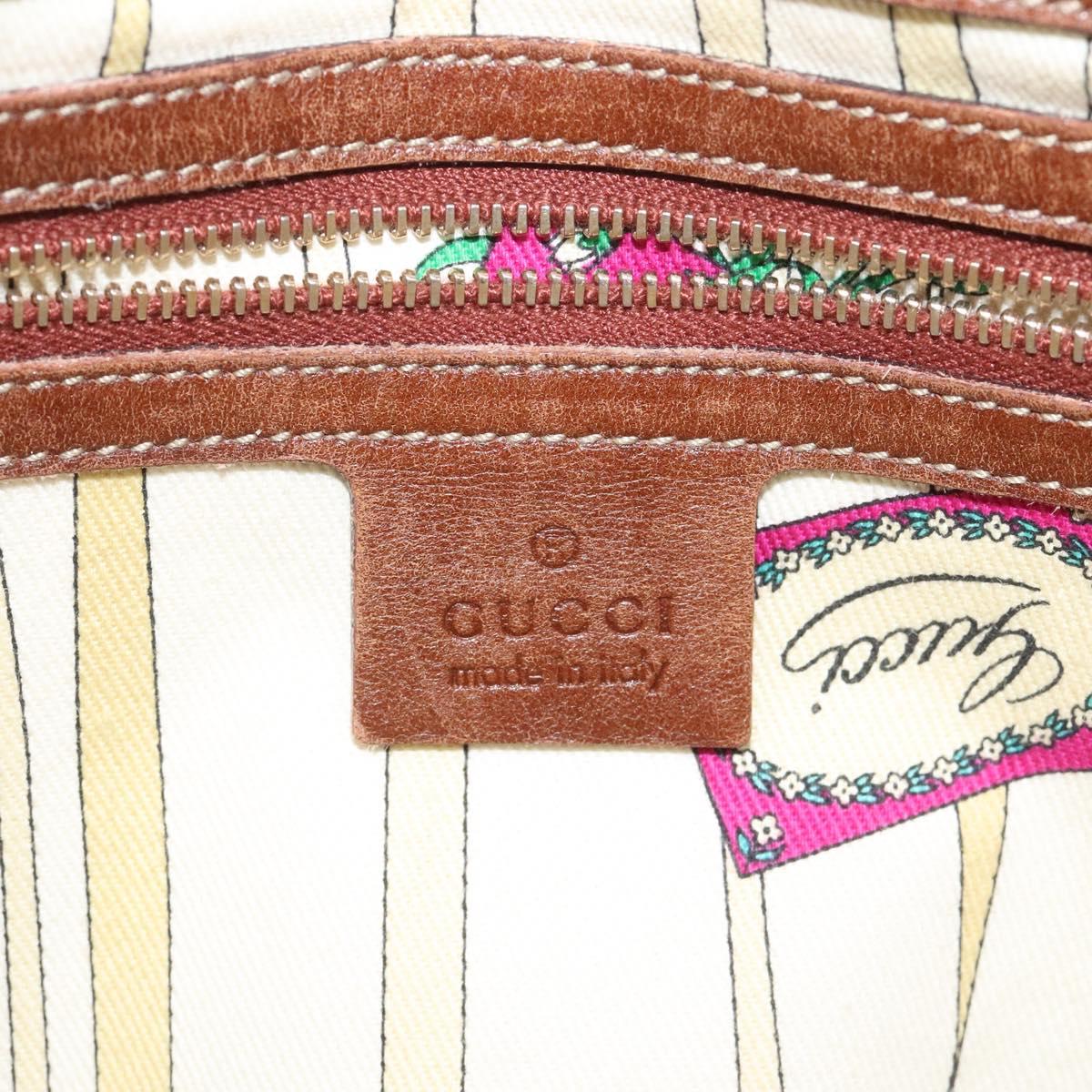 GUCCI GG Canvas Tote Bag Beige Gold 161128 Auth IN046