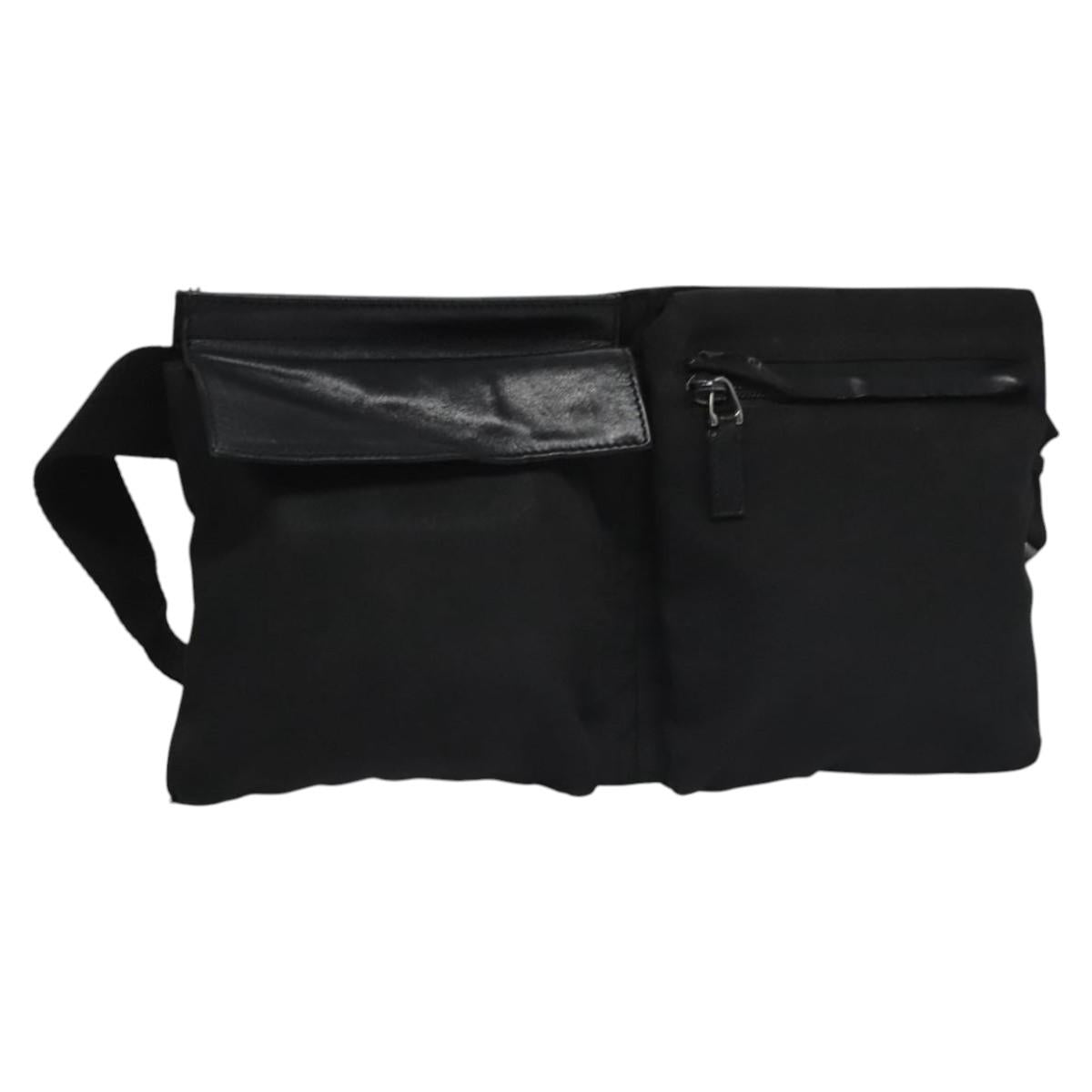GUCCI Waist bag Nylon Black Silver 28566 Auth IN054