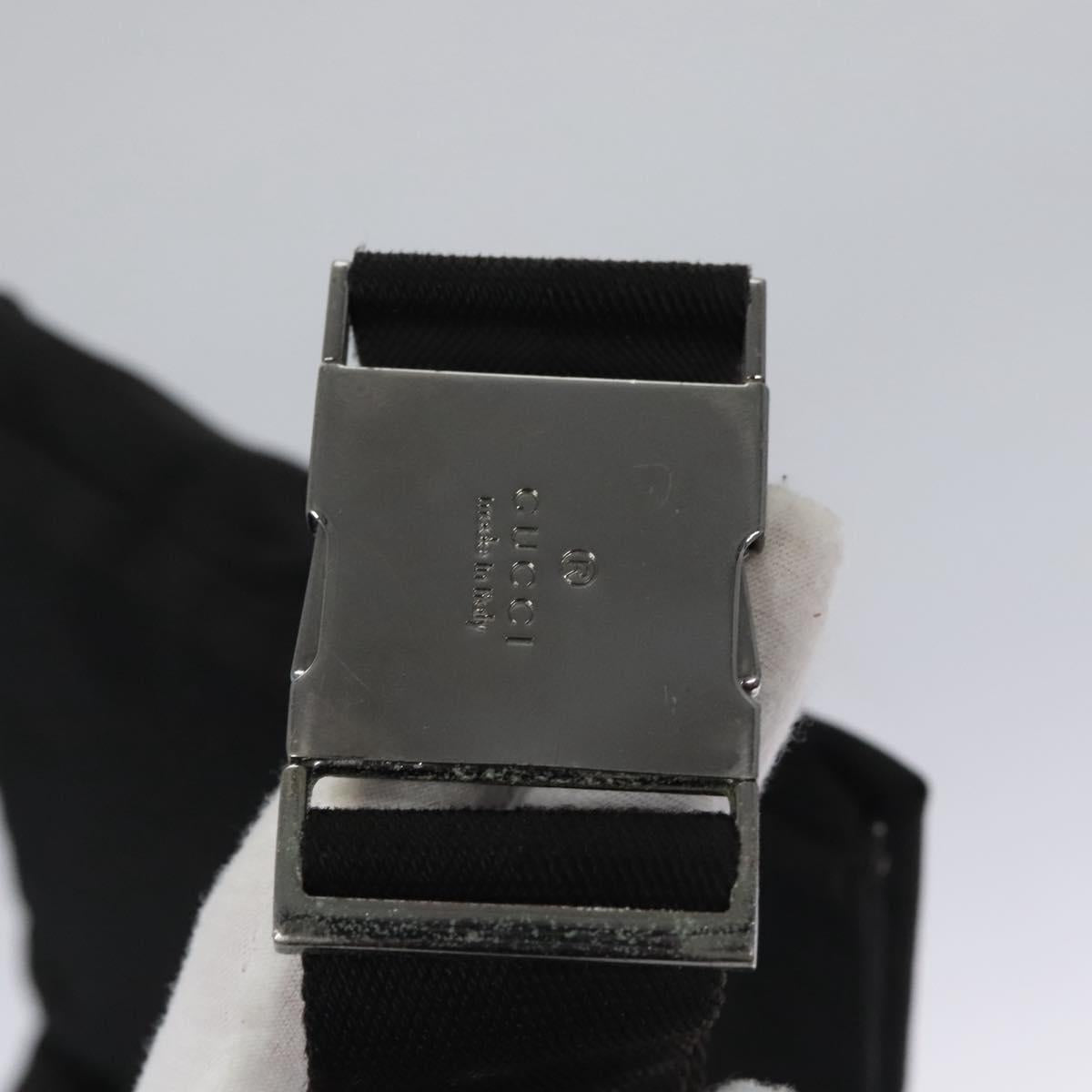 GUCCI Waist bag Nylon Black Silver 28566 Auth IN054