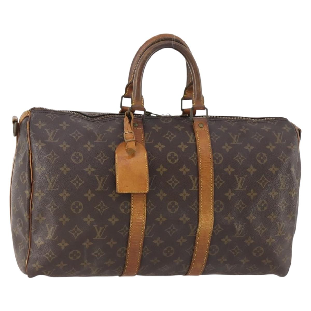 LOUIS VUITTON Monogram Keepall Bandouliere 45 Boston Bag M41418 LV Auth INZ007