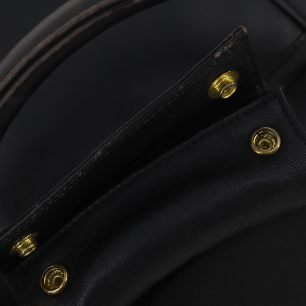 Coach Boston Bag Leather 2way Black Gold Auth INZ009A