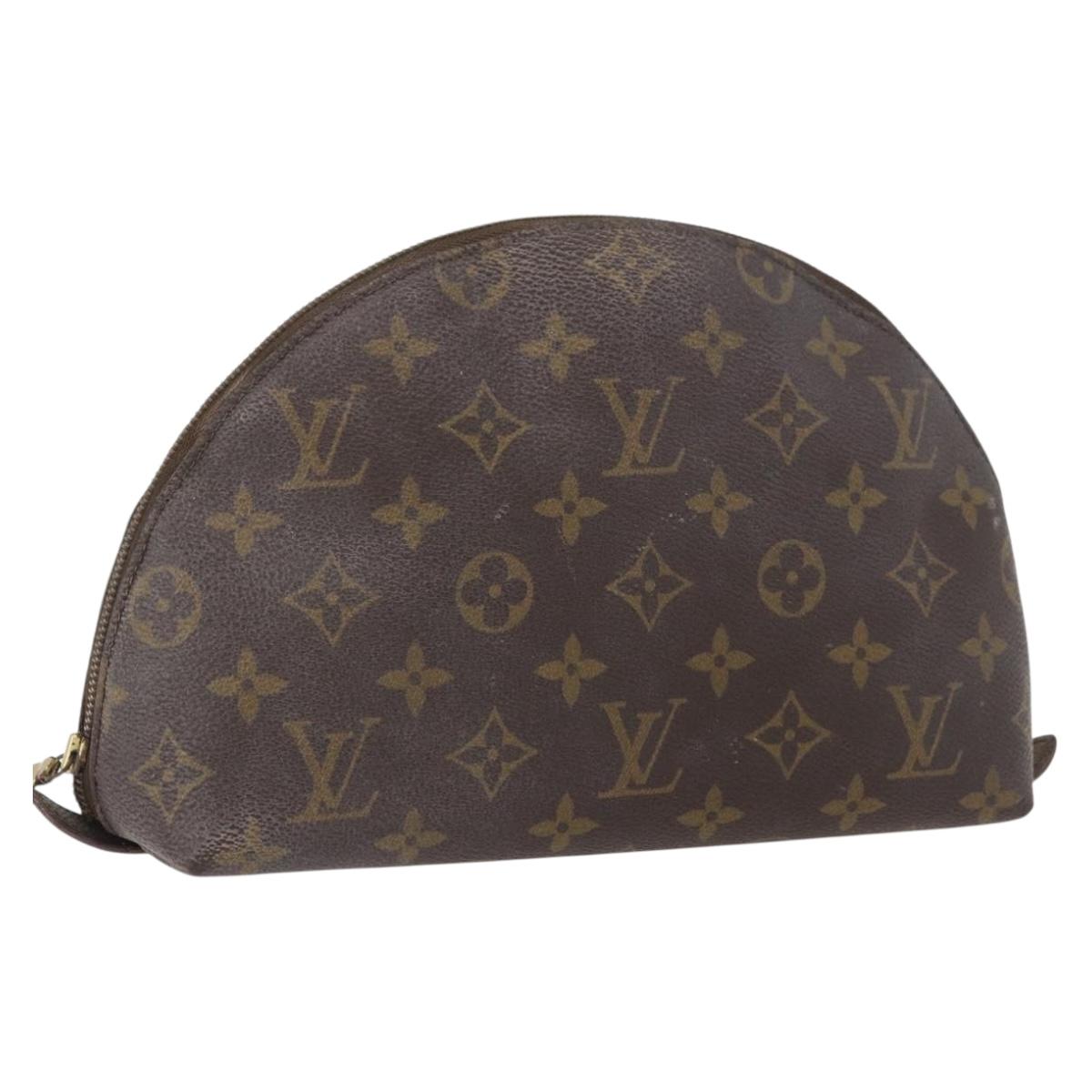 LOUIS VUITTON Monogram Trousse Demi Ronde Cosmetic Pouch M47520 LV Auth INZ014