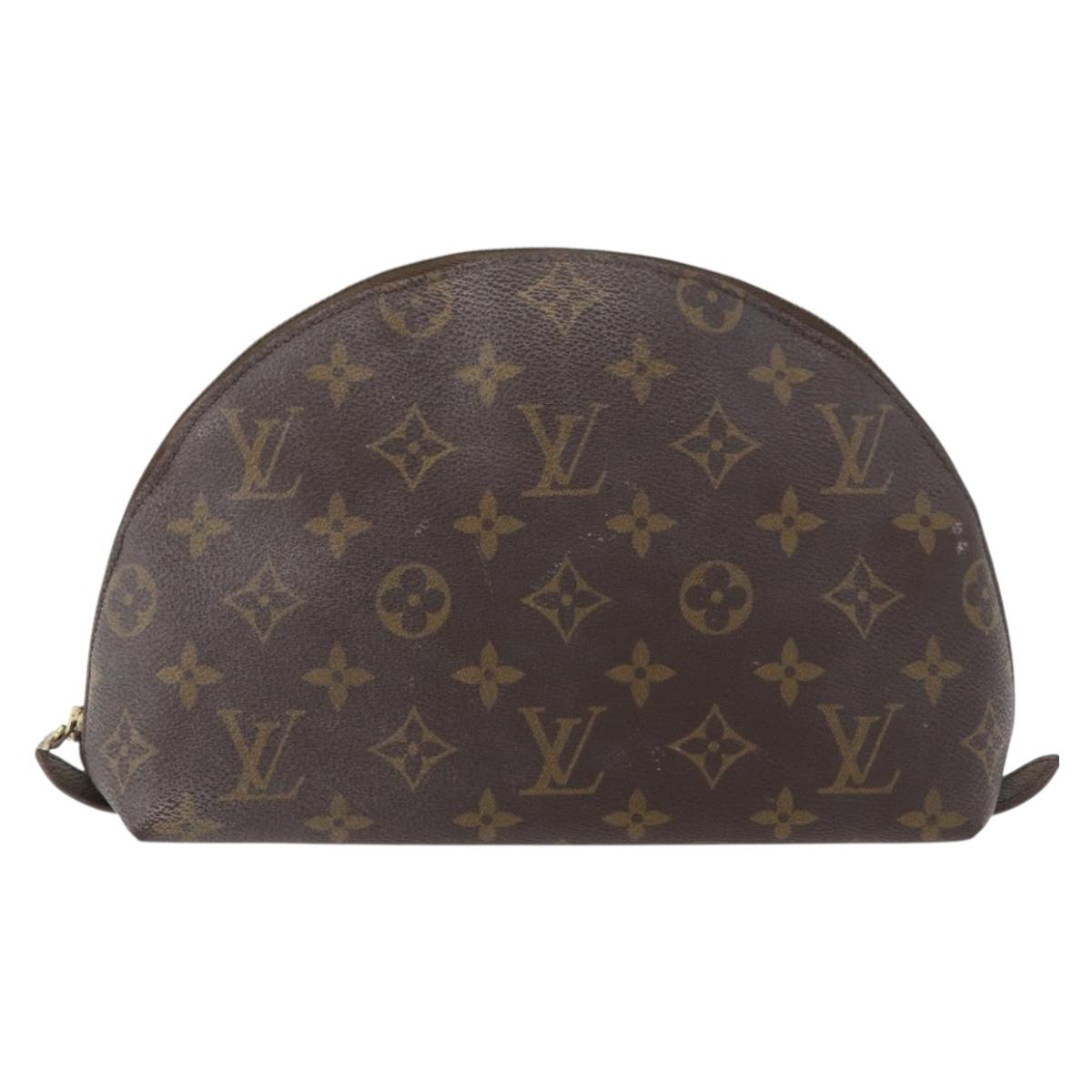 LOUIS VUITTON Monogram Trousse Demi Ronde Cosmetic Pouch M47520 LV Auth INZ014