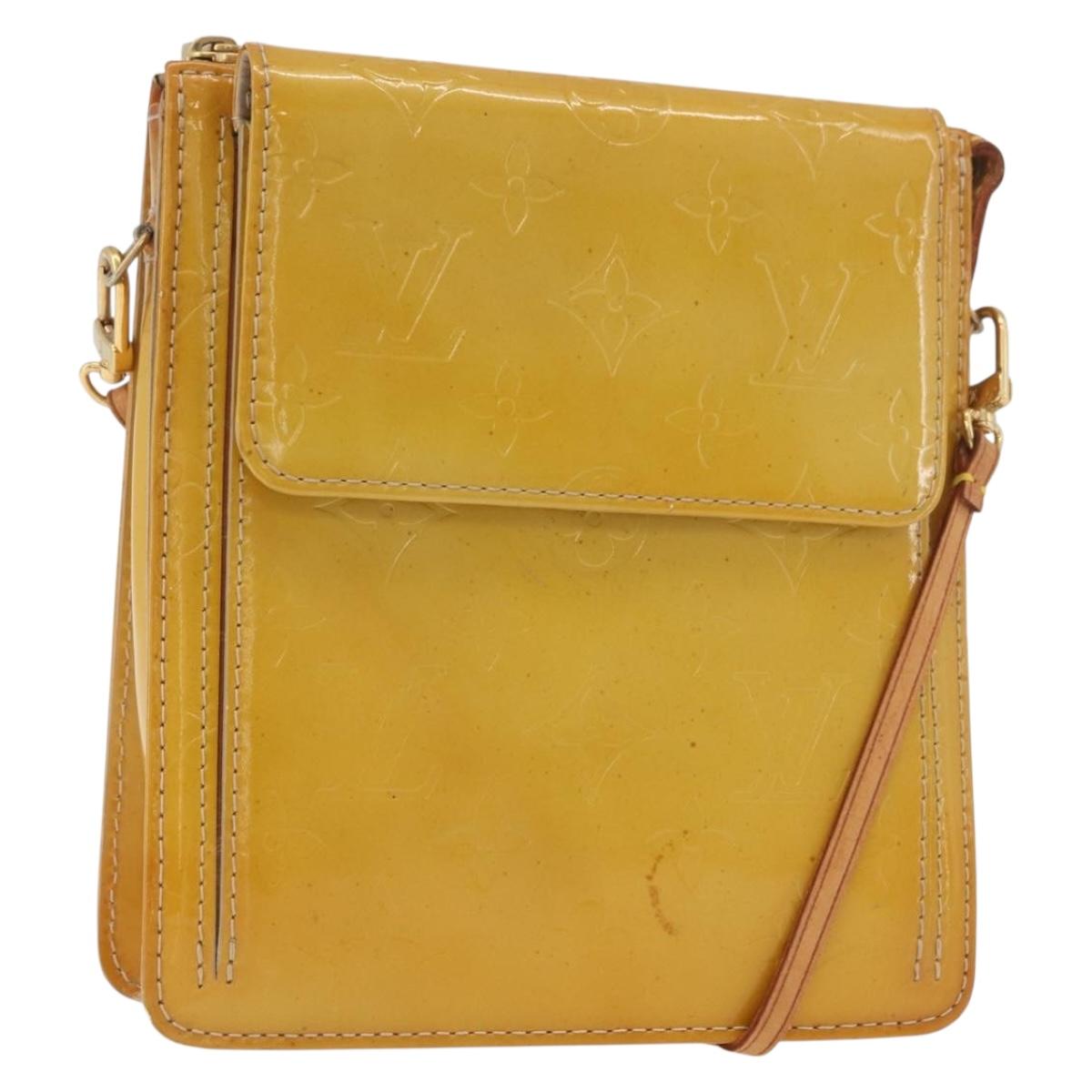 LOUIS VUITTON Monogram Vernis Motto Accessory Pouch Beige M91136 LV Auth INZ016