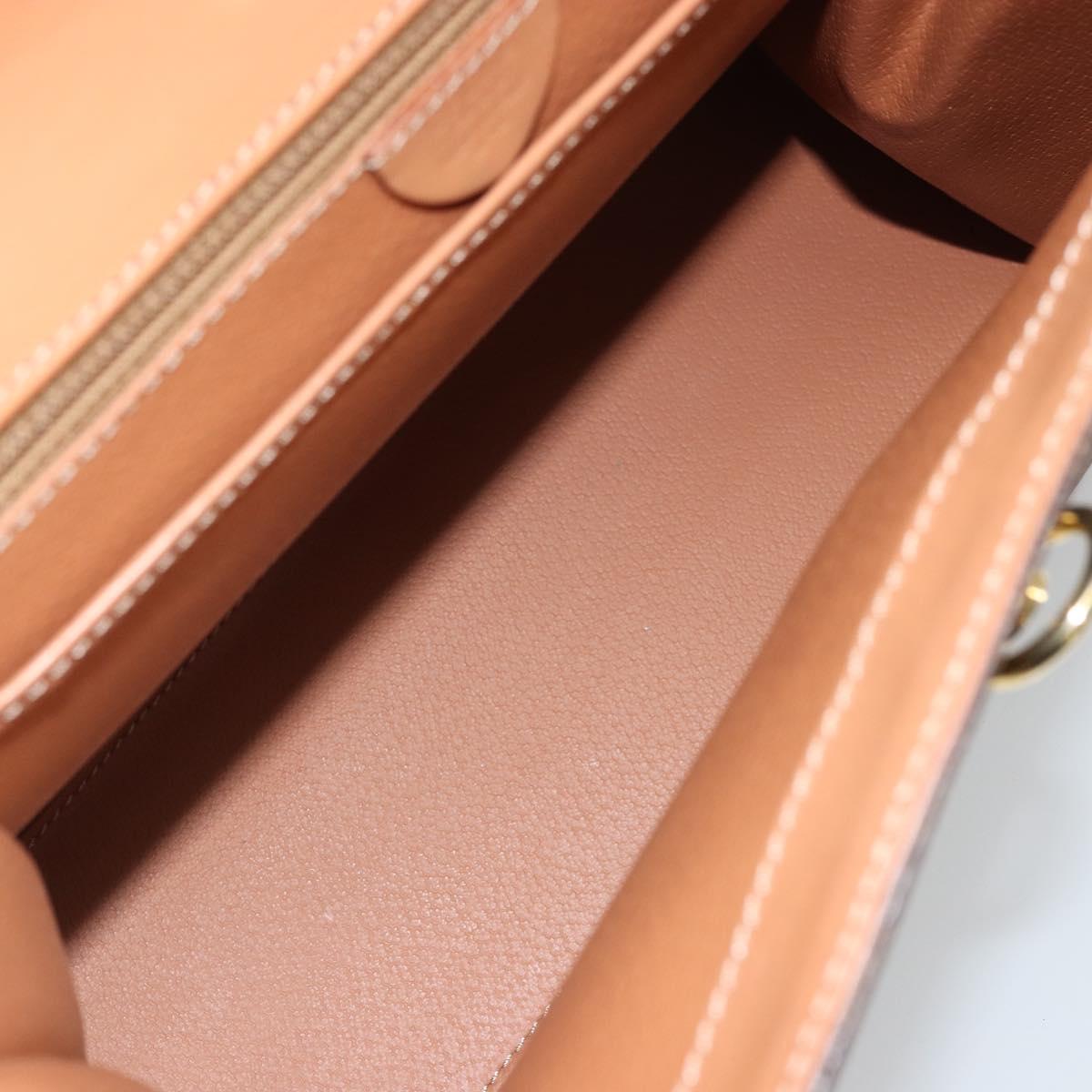 CELINE Macadam Canvas Hand Bag PVC Leather Brown Gold Auth INZ026A