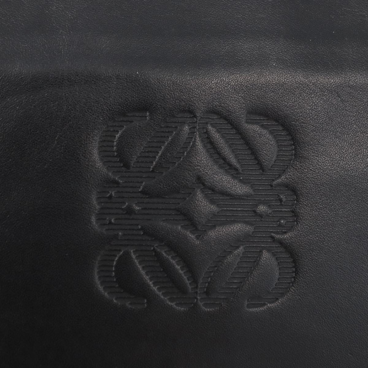 LOEWE Clutch Bag Leather Black Gold Auth INZ056A