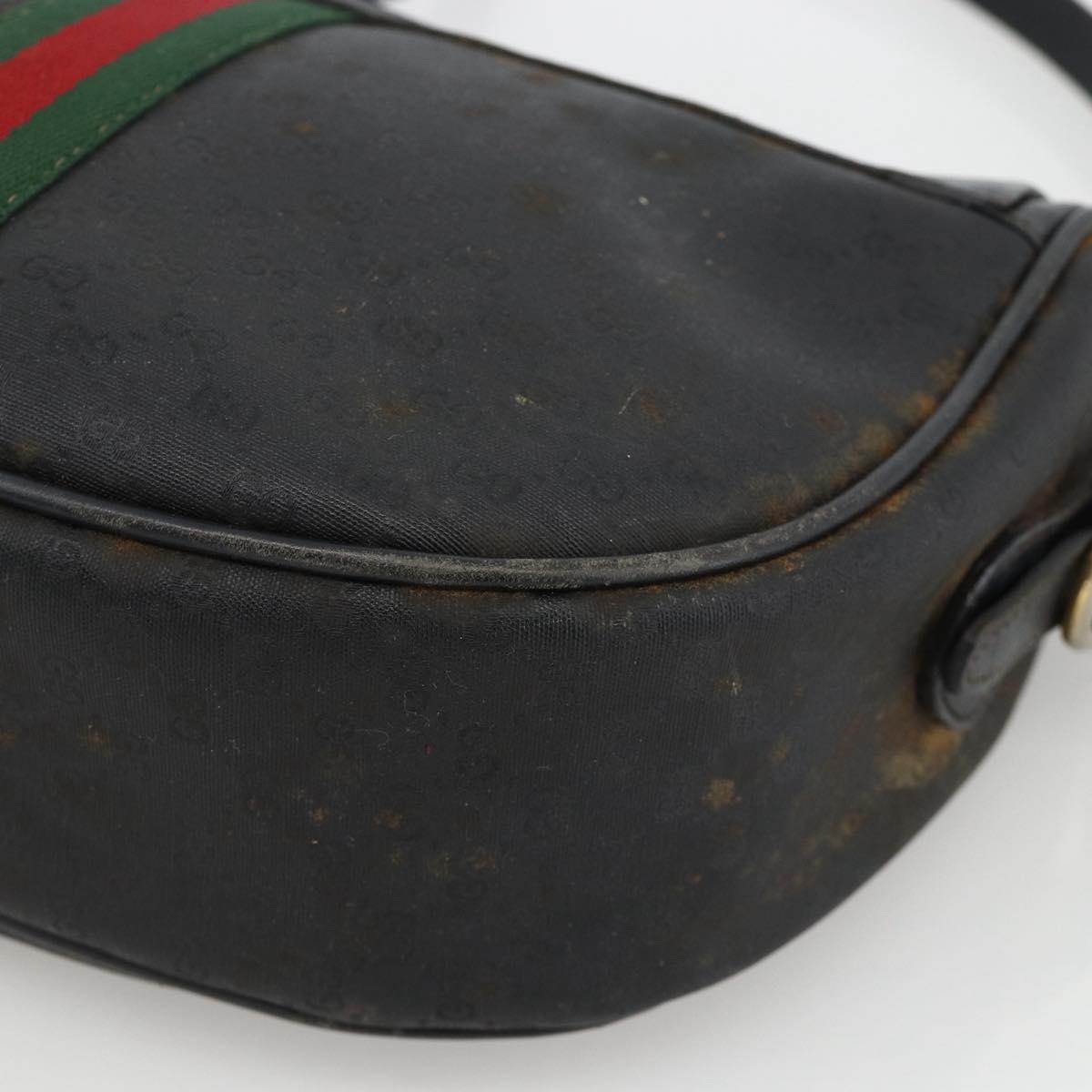 GUCCI Micro GG Supreme Web Sherry Line Bag PVC Black 001 115 4001 Auth INZ097