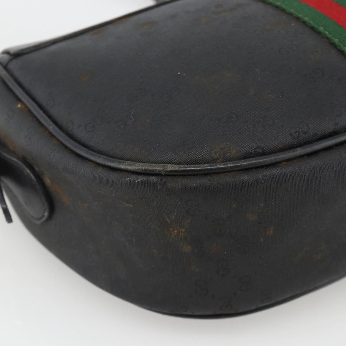 GUCCI Micro GG Supreme Web Sherry Line Bag PVC Black 001 115 4001 Auth INZ097