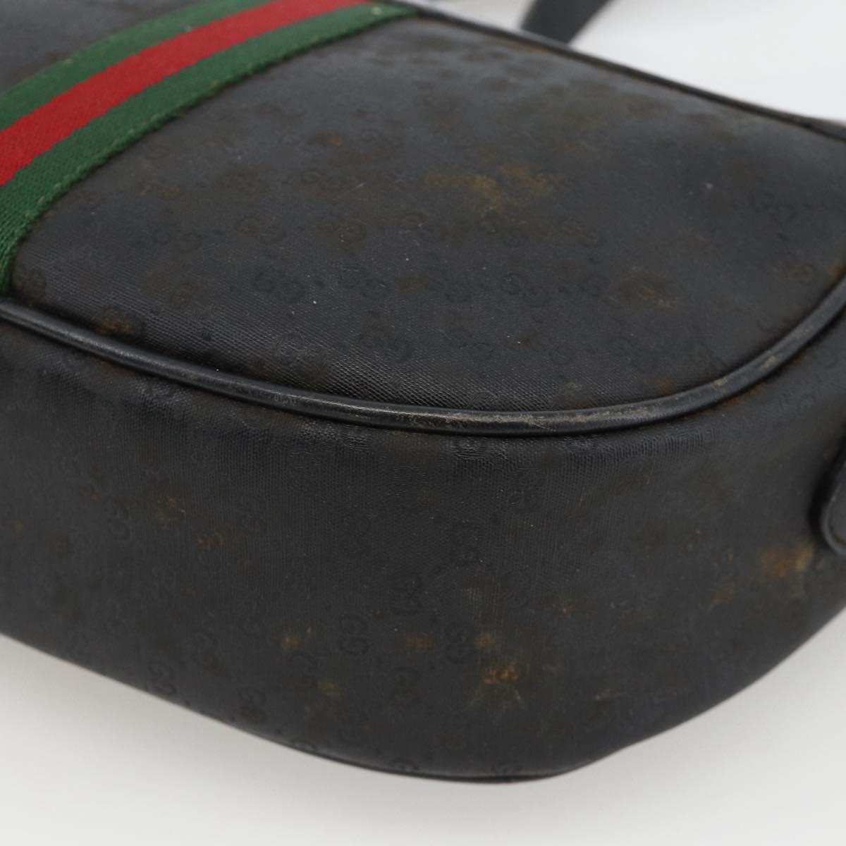 GUCCI Micro GG Supreme Web Sherry Line Bag PVC Black 001 115 4001 Auth INZ097