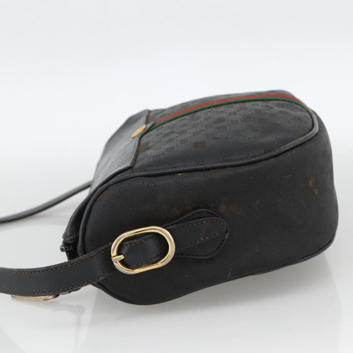 GUCCI Micro GG Supreme Web Sherry Line Bag PVC Black 001 115 4001 Auth INZ097