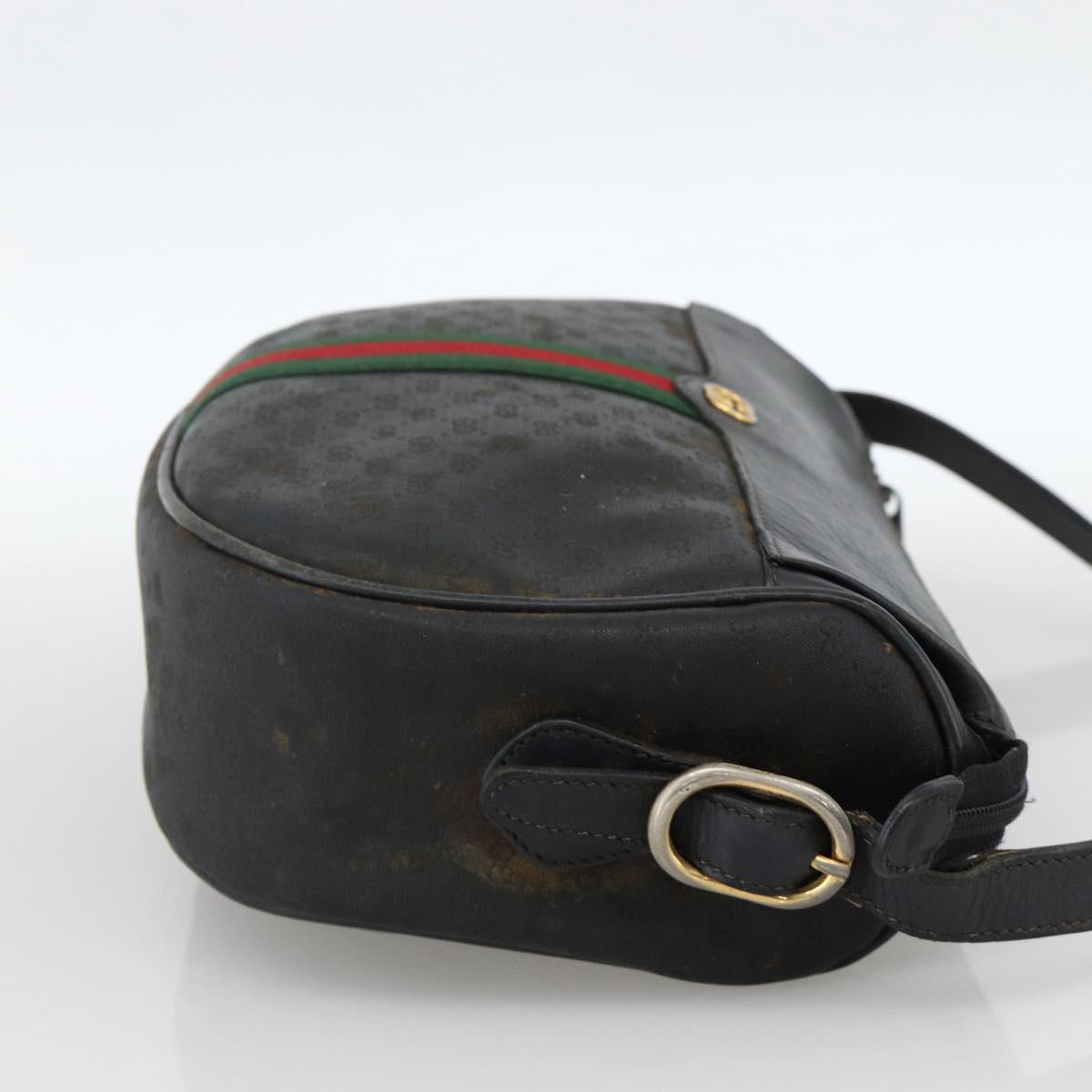 GUCCI Micro GG Supreme Web Sherry Line Bag PVC Black 001 115 4001 Auth INZ097