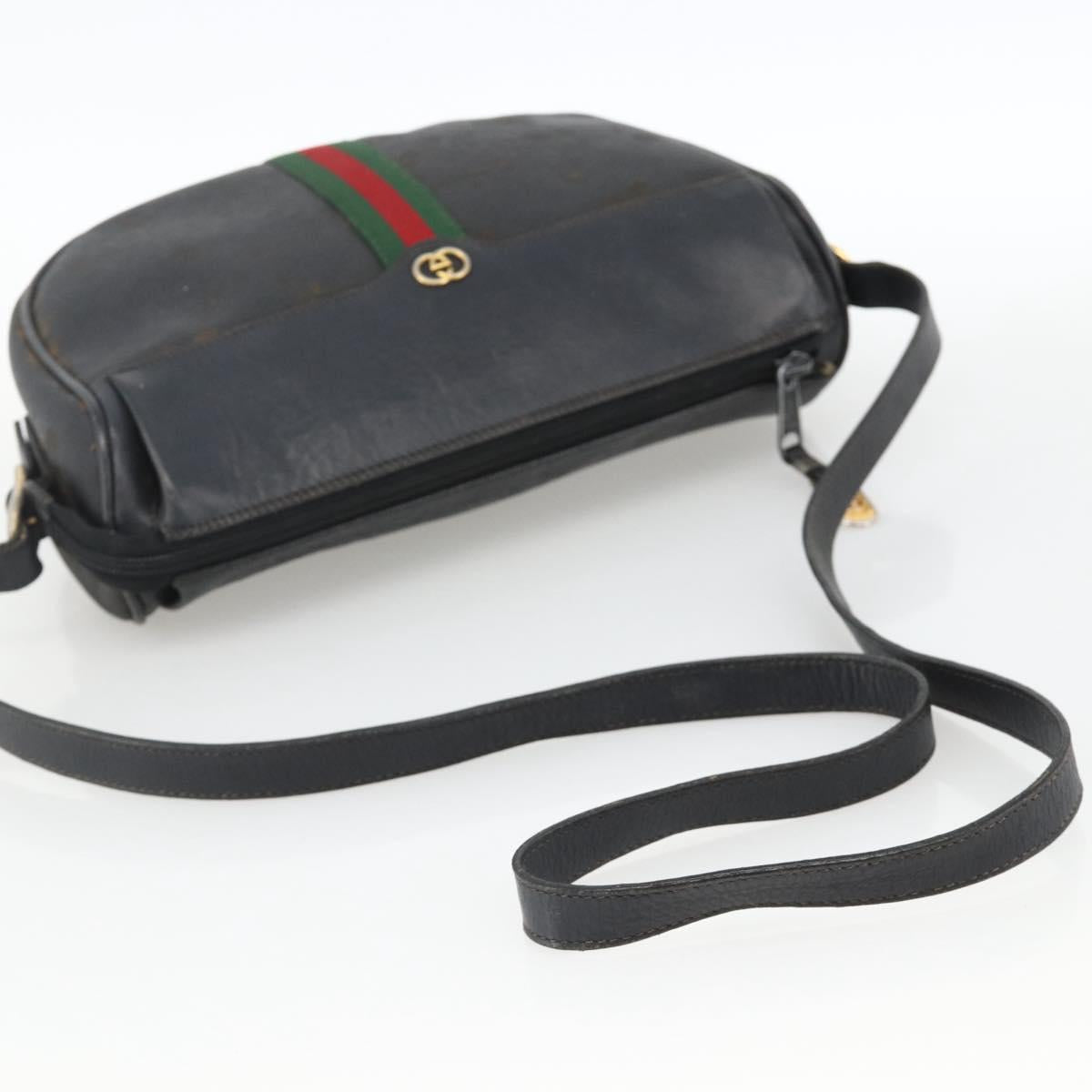 GUCCI Micro GG Supreme Web Sherry Line Bag PVC Black 001 115 4001 Auth INZ097