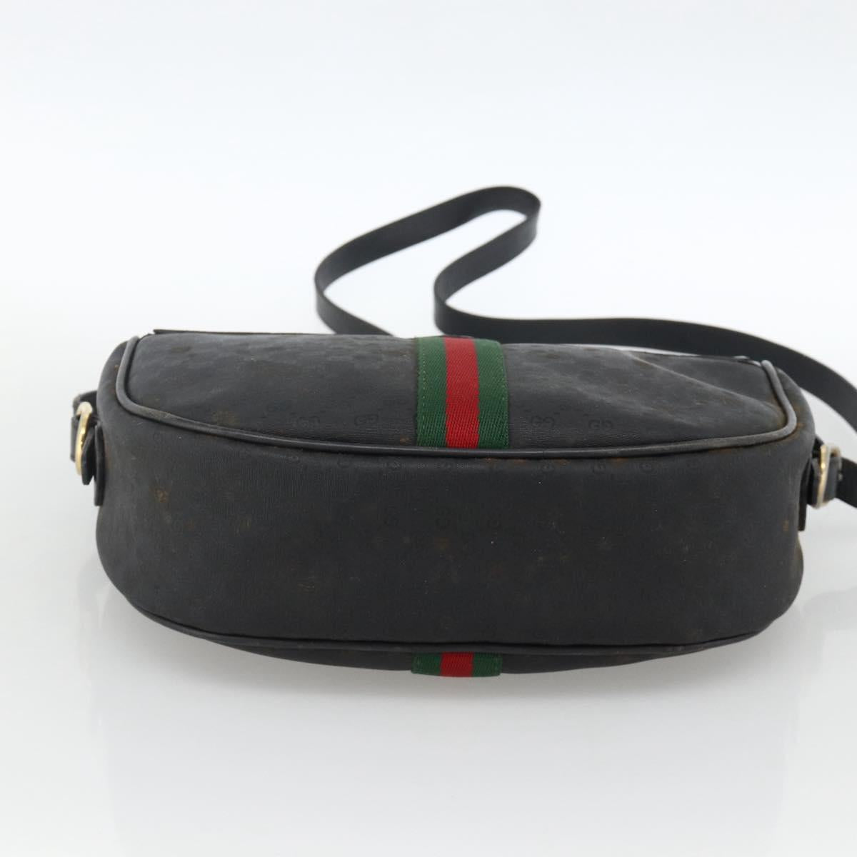 GUCCI Micro GG Supreme Web Sherry Line Bag PVC Black 001 115 4001 Auth INZ097