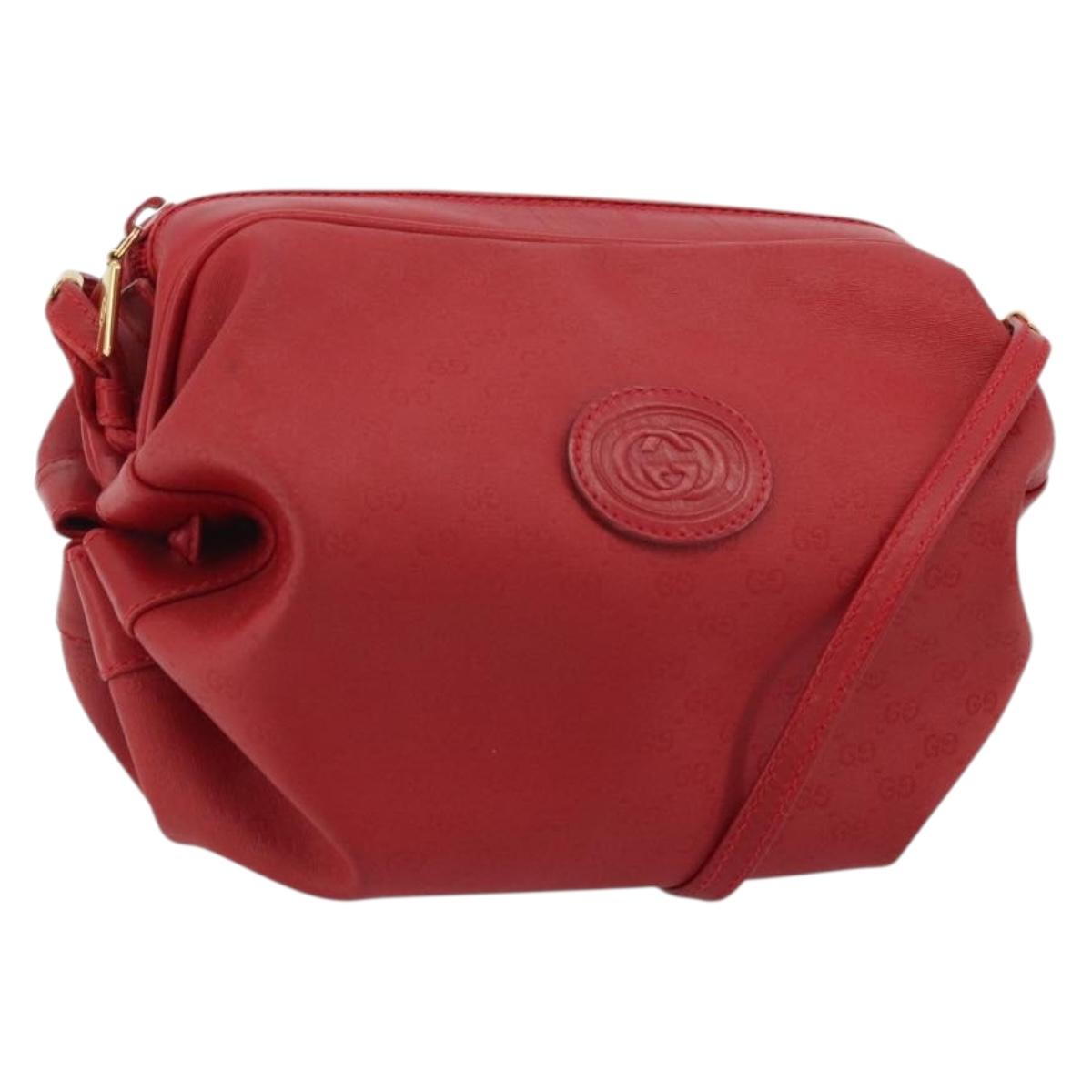 GUCCI Micro GG Supreme Shoulder Bag PVC Red Gold 007 115 5770 Auth INZ112