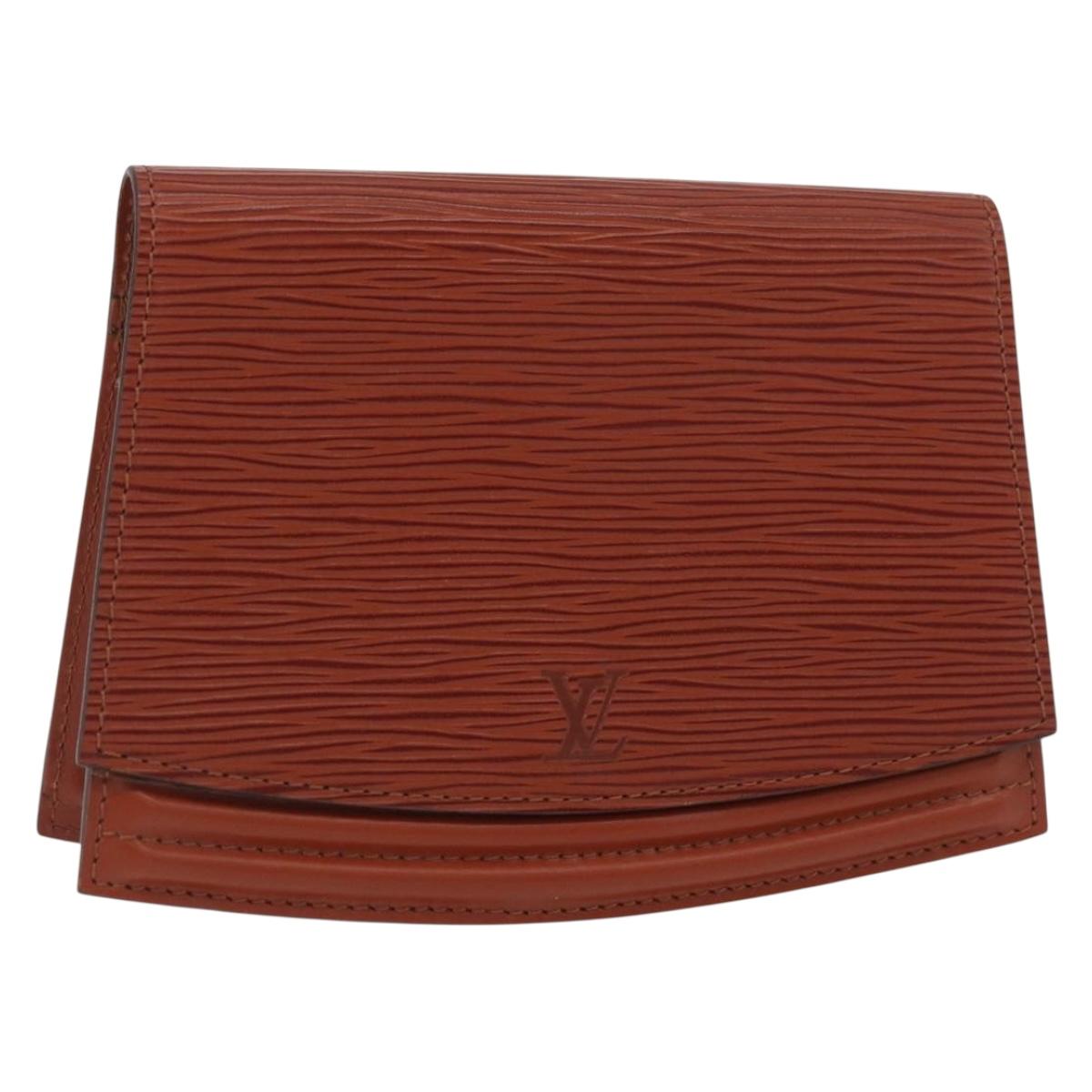 LOUIS VUITTON Epi Tilsitt Pouch Brown M52603 LV Auth INZ113