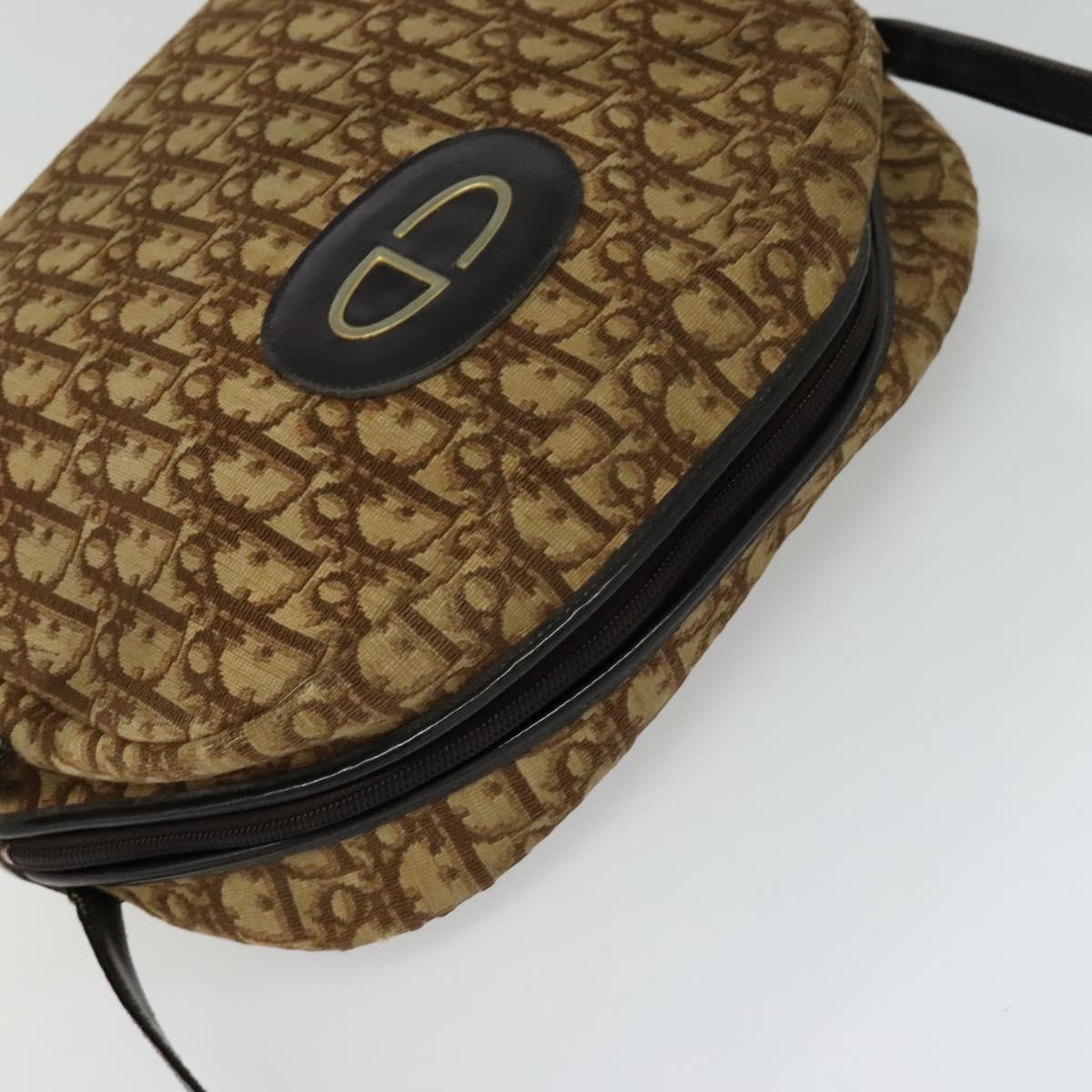 Christian Dior Trotter Canvas Shoulder Bag Brown Auth JB006