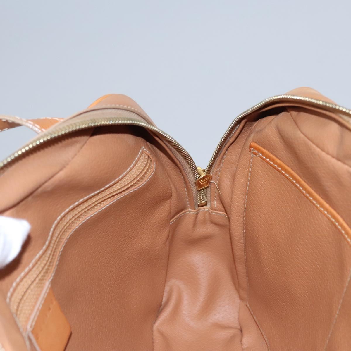 CELINE Macadam Canvas Hand Bag PVC Leather Beige Auth JB007