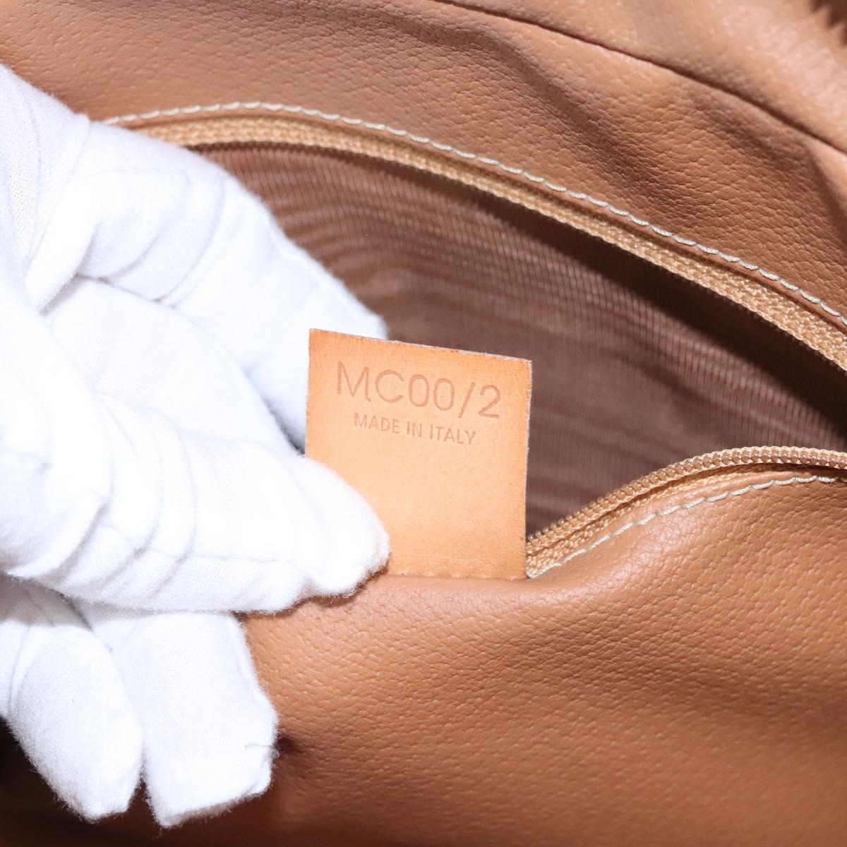 CELINE Macadam Canvas Hand Bag PVC Leather Beige Auth JB007