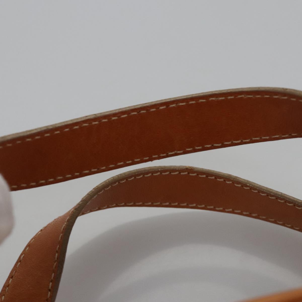 CELINE Macadam Canvas Hand Bag PVC Leather Beige Auth JB007