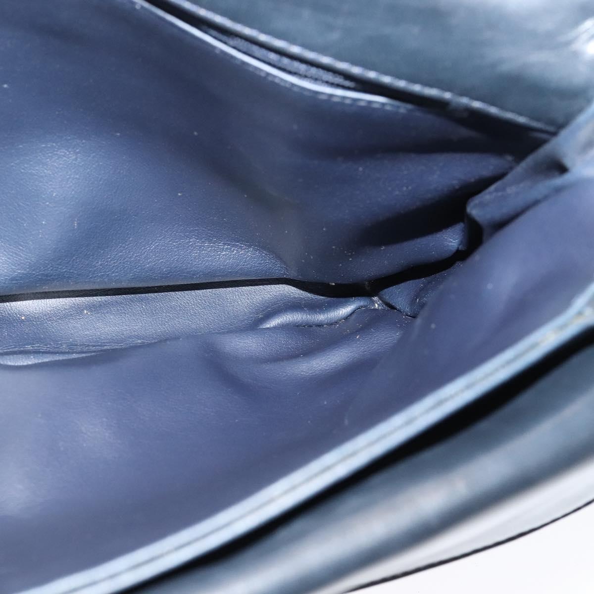 BALLY Quilted Chain Shoulder Bag Leather Black Gold Auth JB009