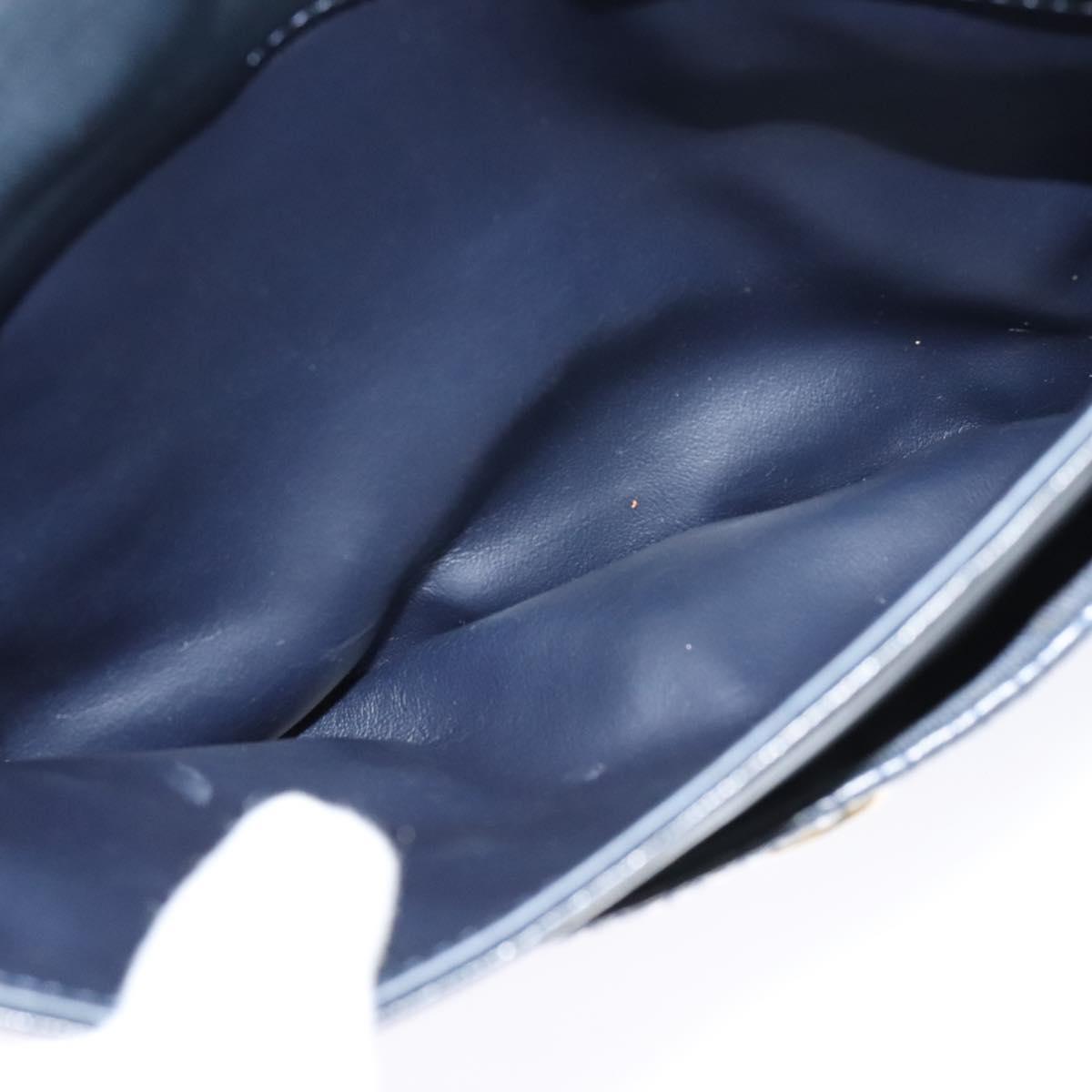 BALLY Quilted Chain Shoulder Bag Leather Black Gold Auth JB009