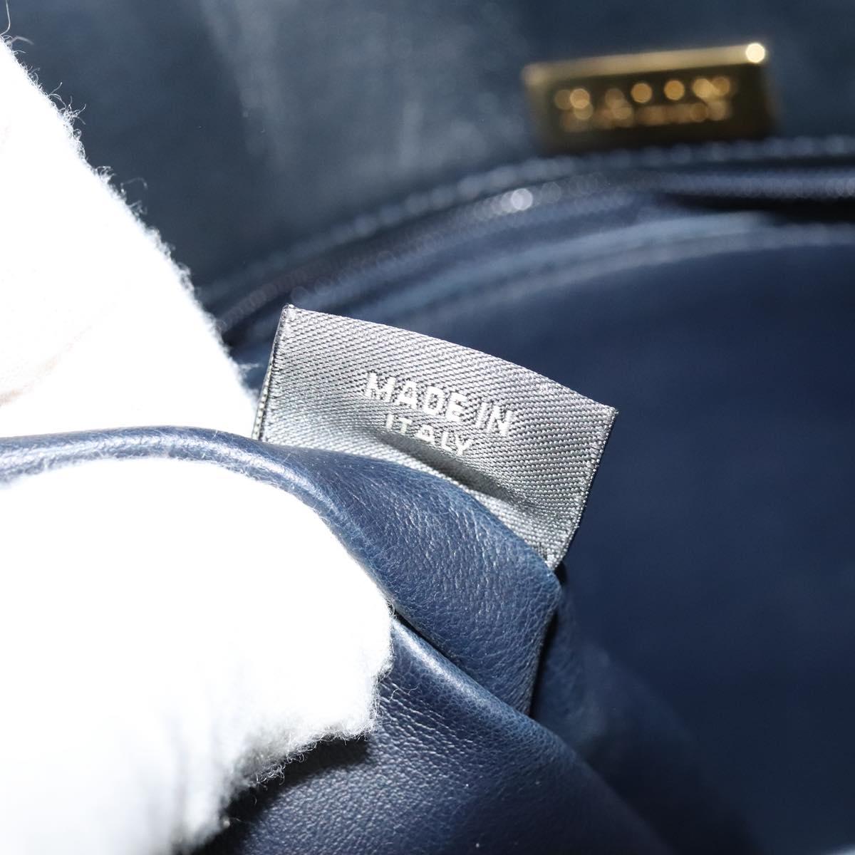 BALLY Quilted Chain Shoulder Bag Leather Black Gold Auth JB009